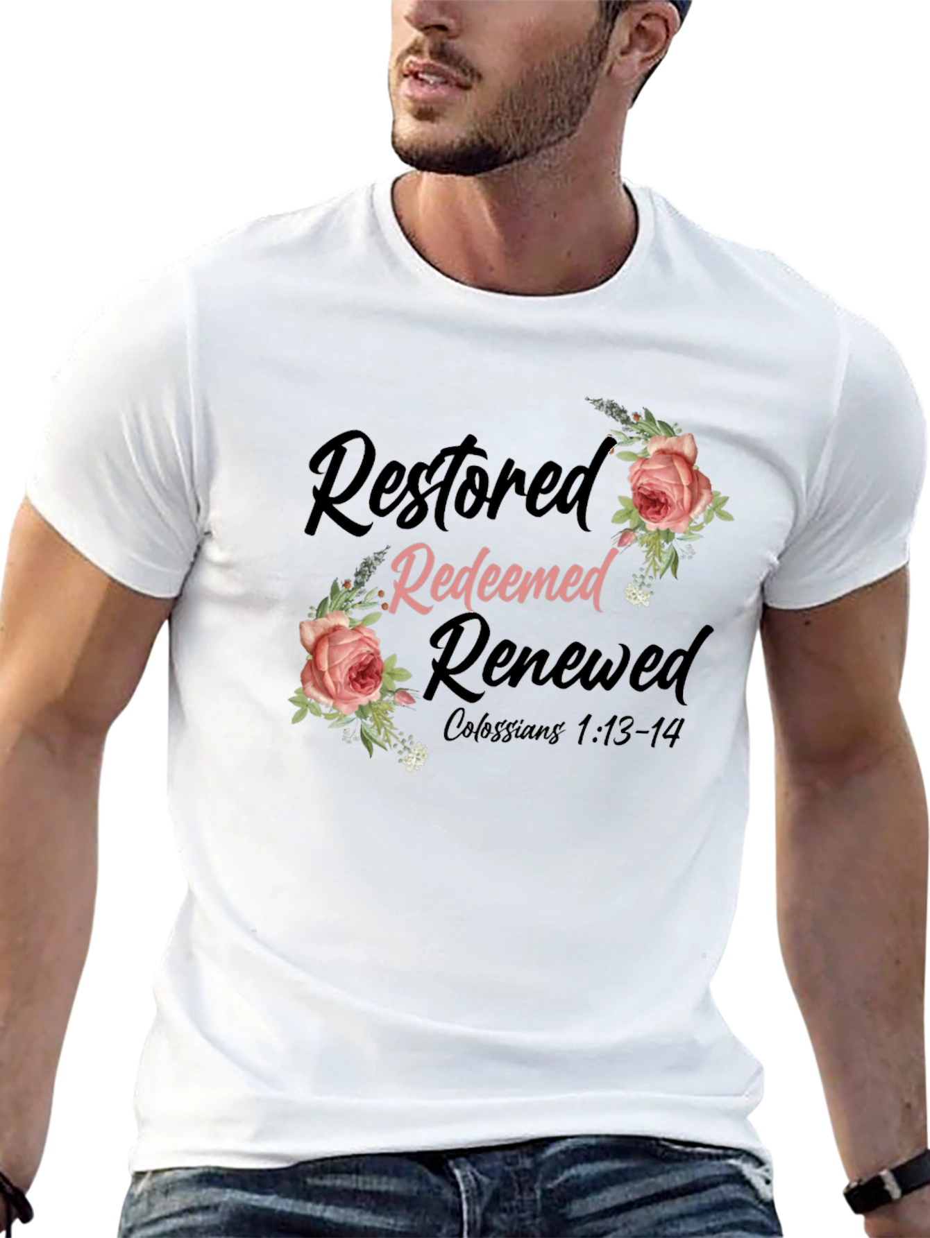 Restored Redeemed Renewed Christian T-Shirt