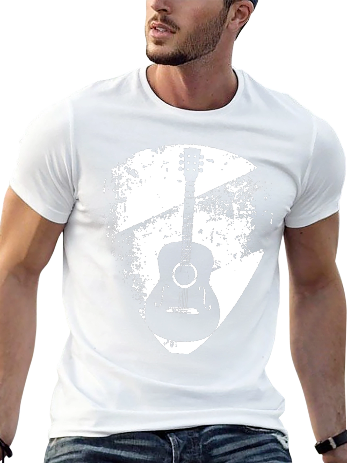 Acoustic Guitar Graphic Tee - Black