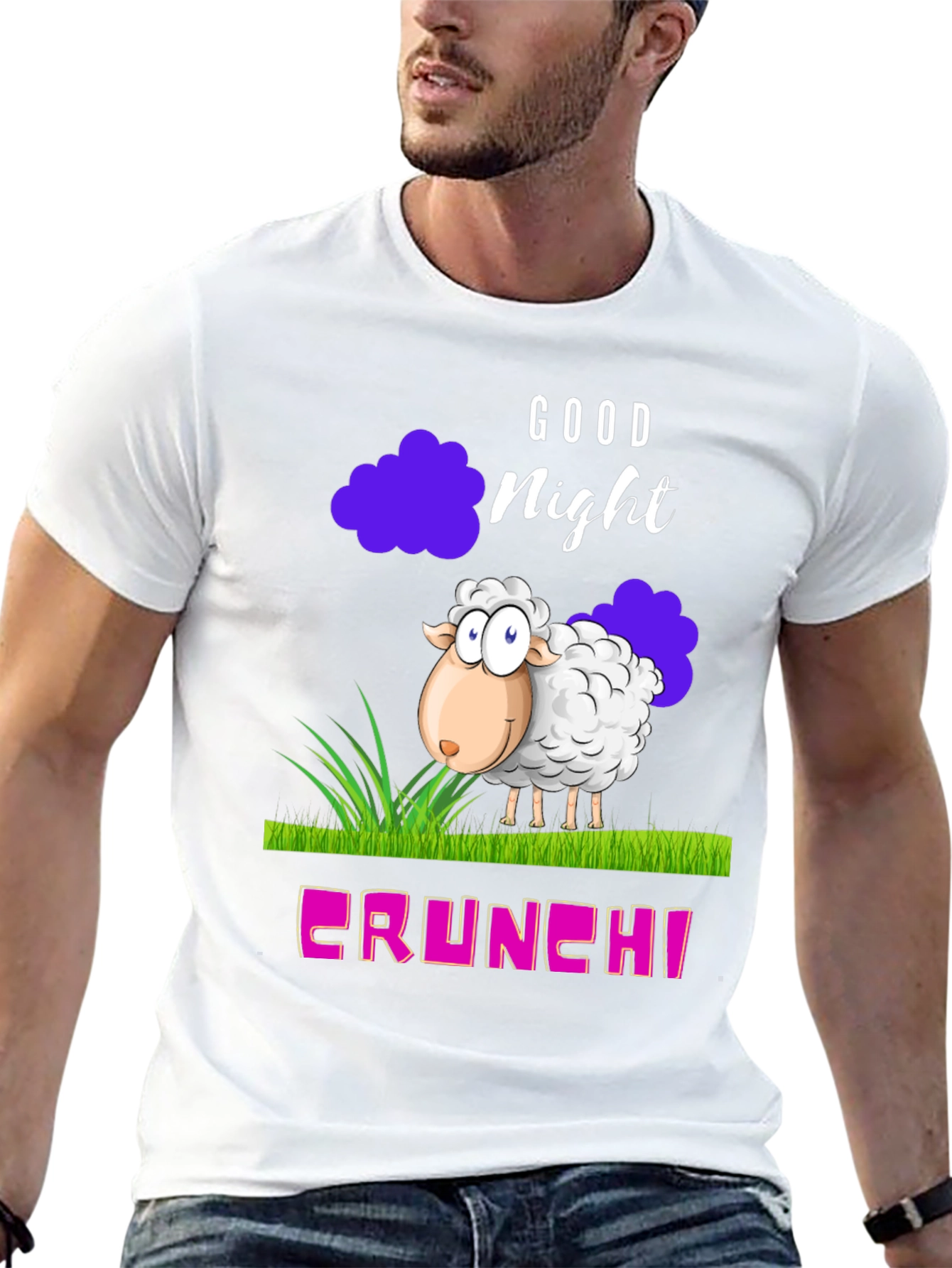 Good Night Sheep Cartoon Graphic T-Shirt