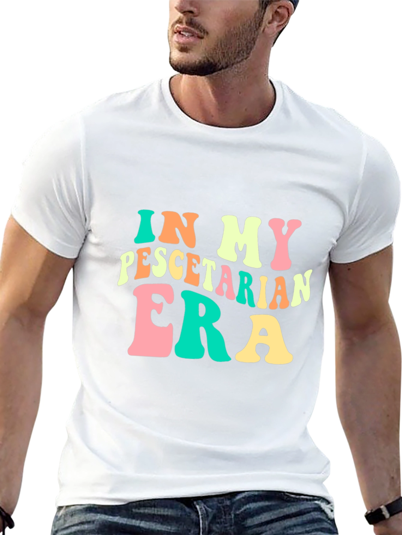 Pescatarian Era Black Graphic T-Shirt