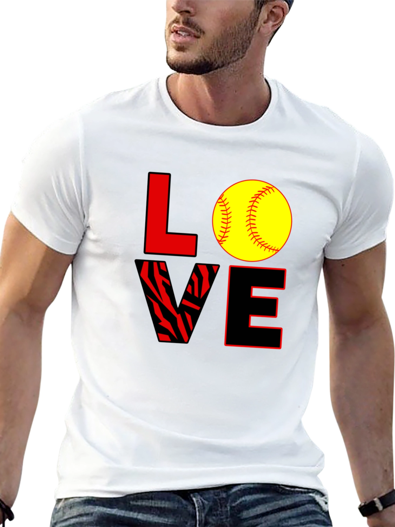 Love Softball Graphic Tee - Black