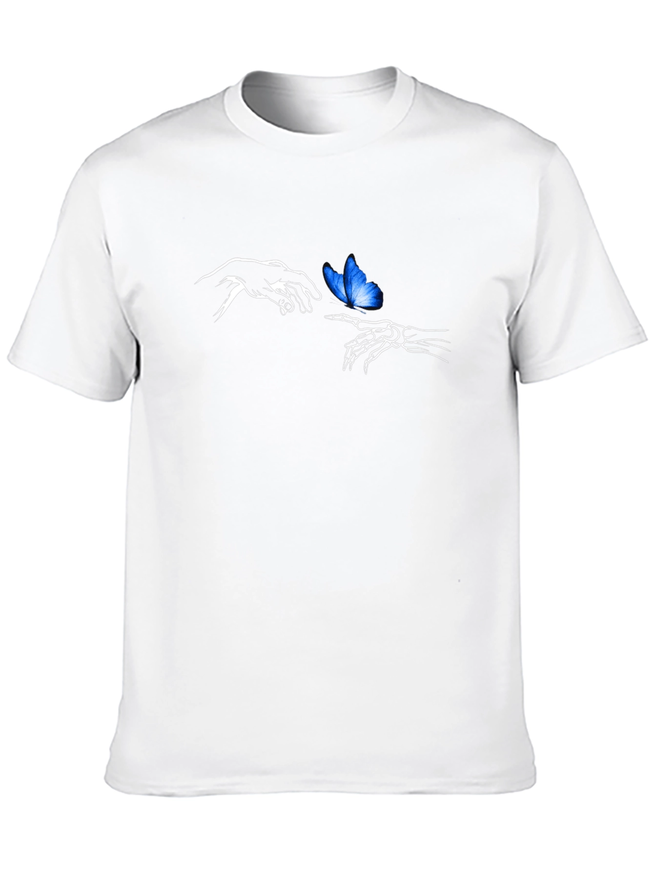 Butterfly Touch Graphic Tee - Black Cotton Casual Shirt