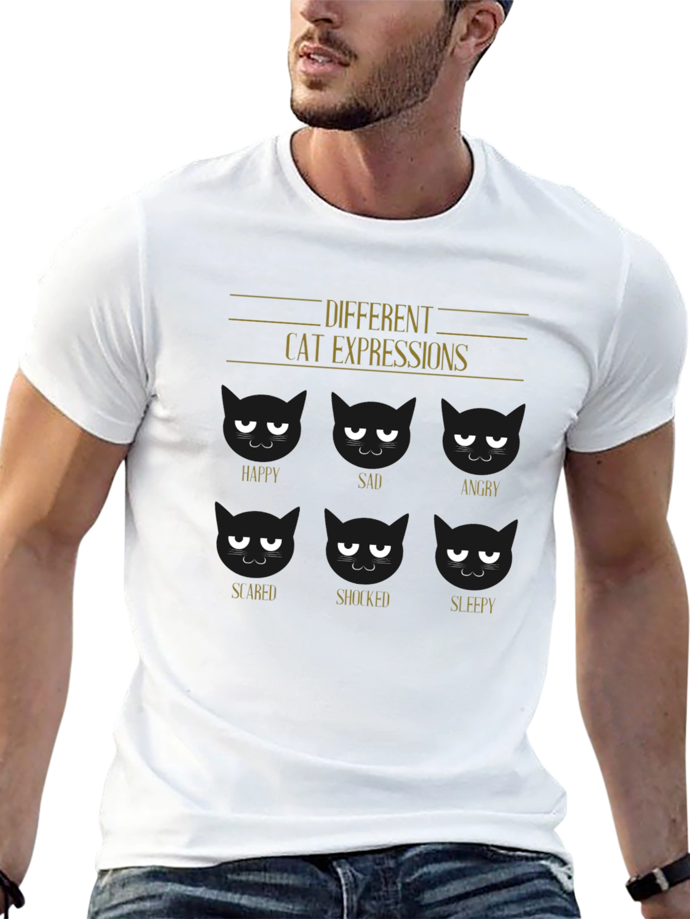 Cat Expressions Graphic Tee