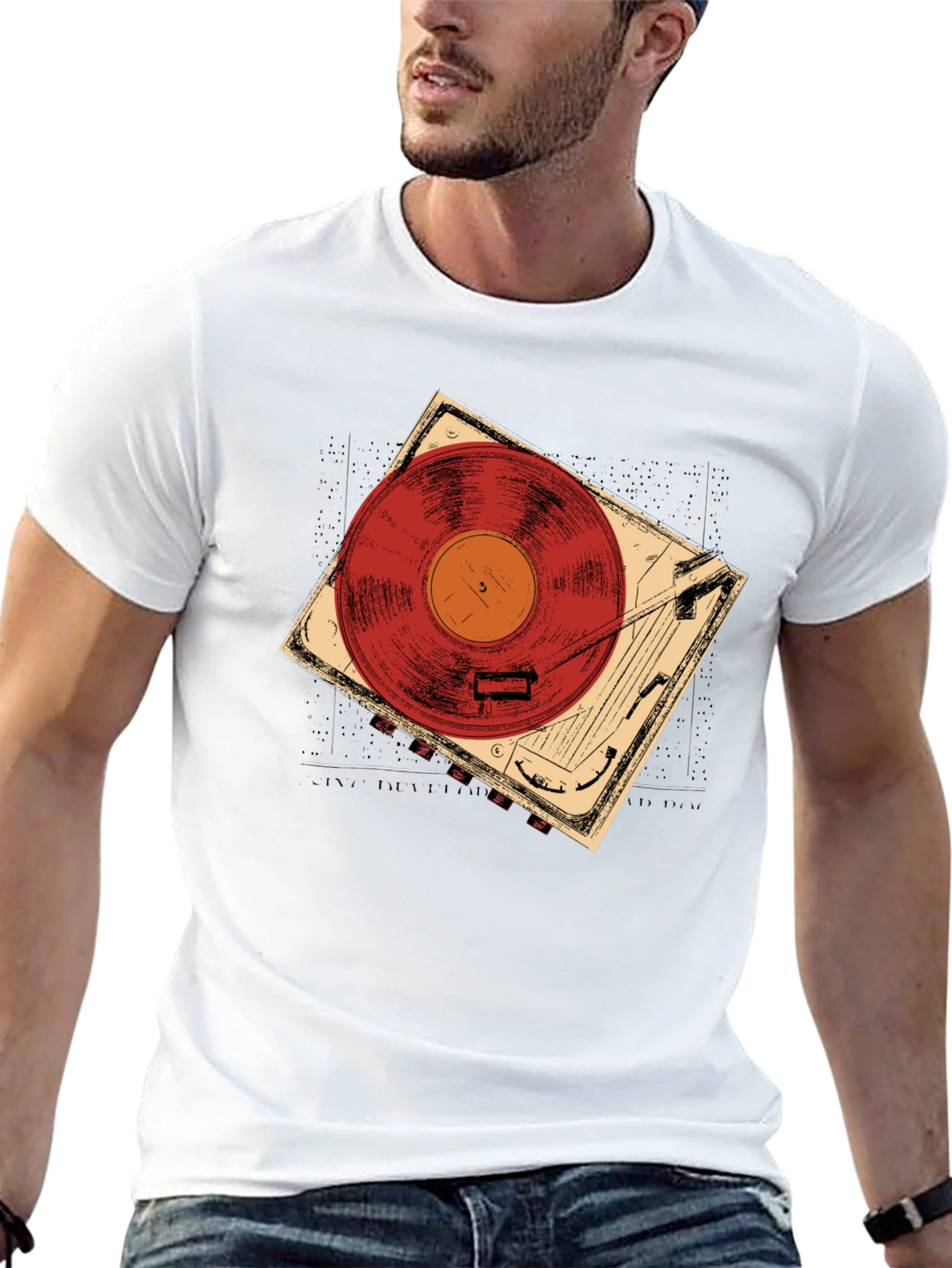 Retro Record Player Graphic Tee