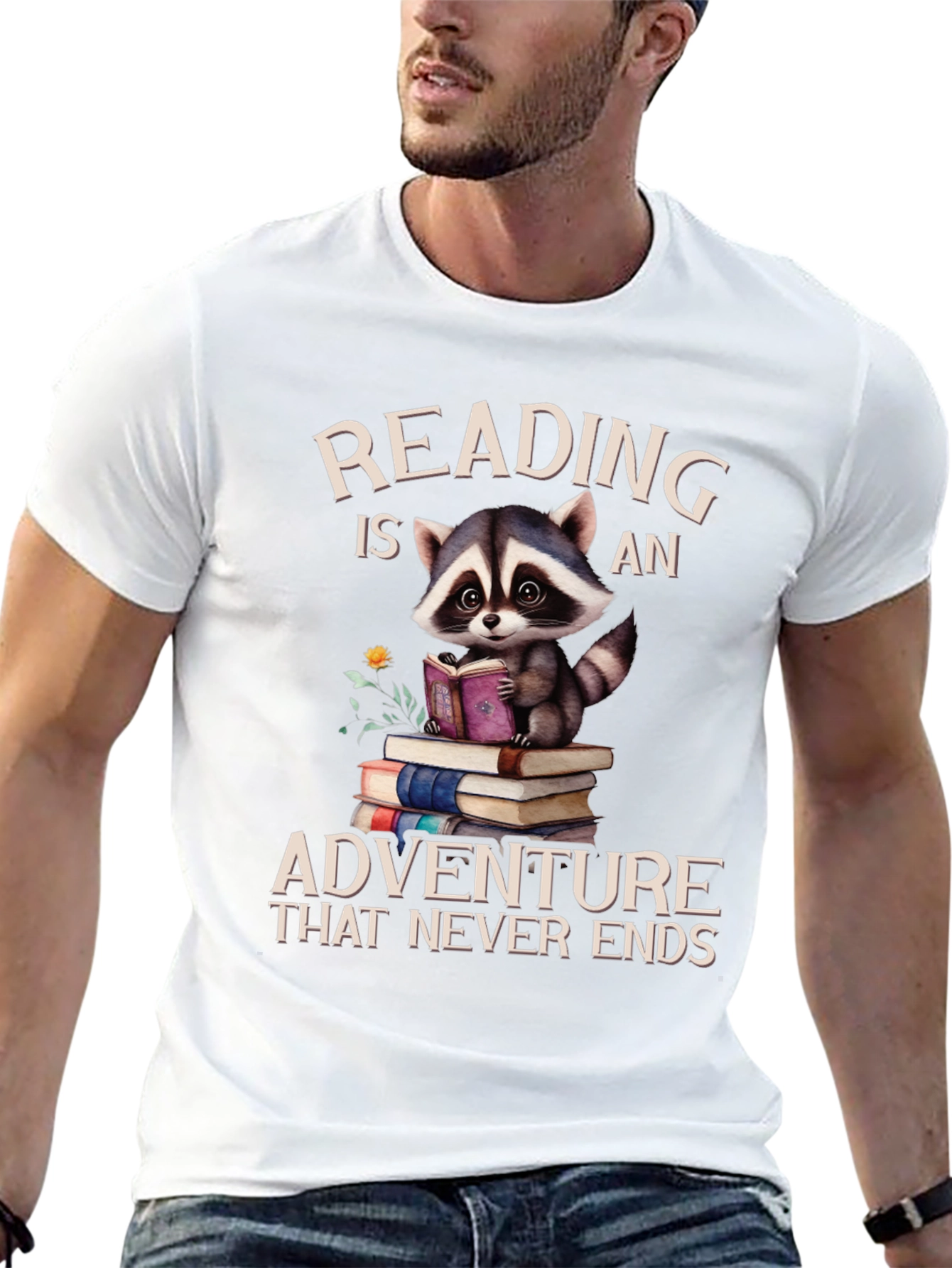 Reading Raccoon T-Shirt: An Adventure That Never Ends!