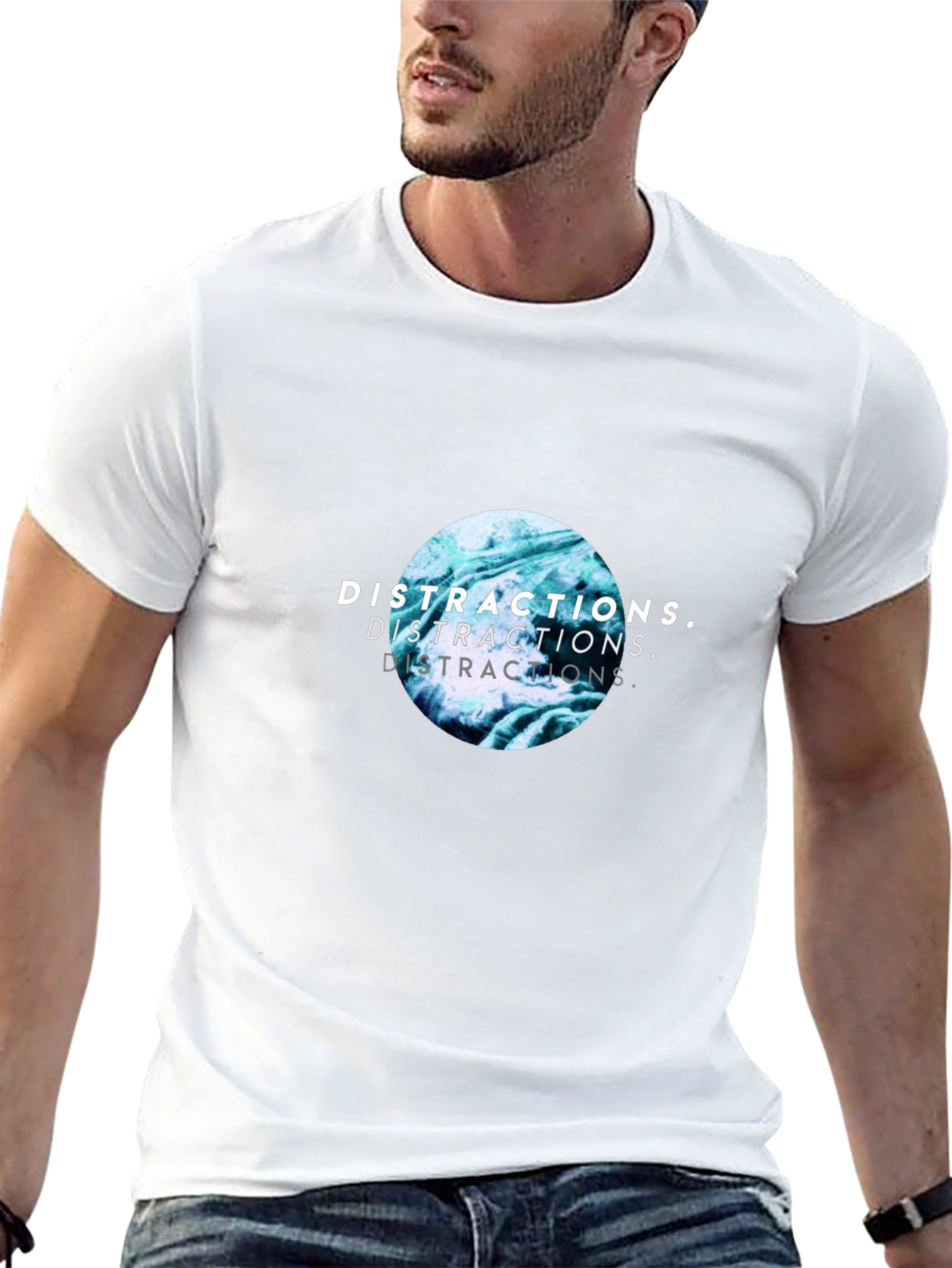 Distractions Graphic Print Crew Neck T-Shirt