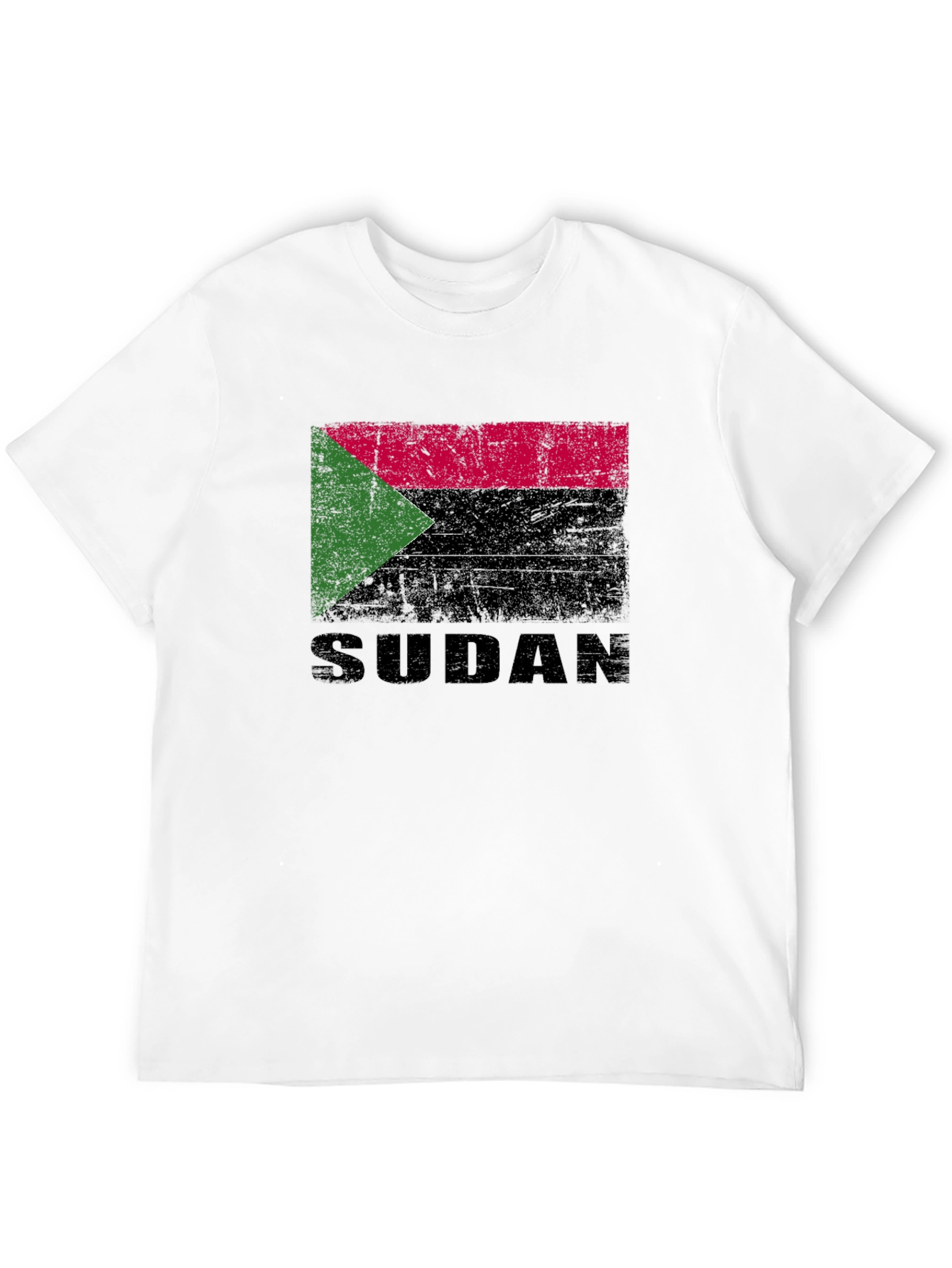Sudan Flag T-Shirt - Black Cotton Tee