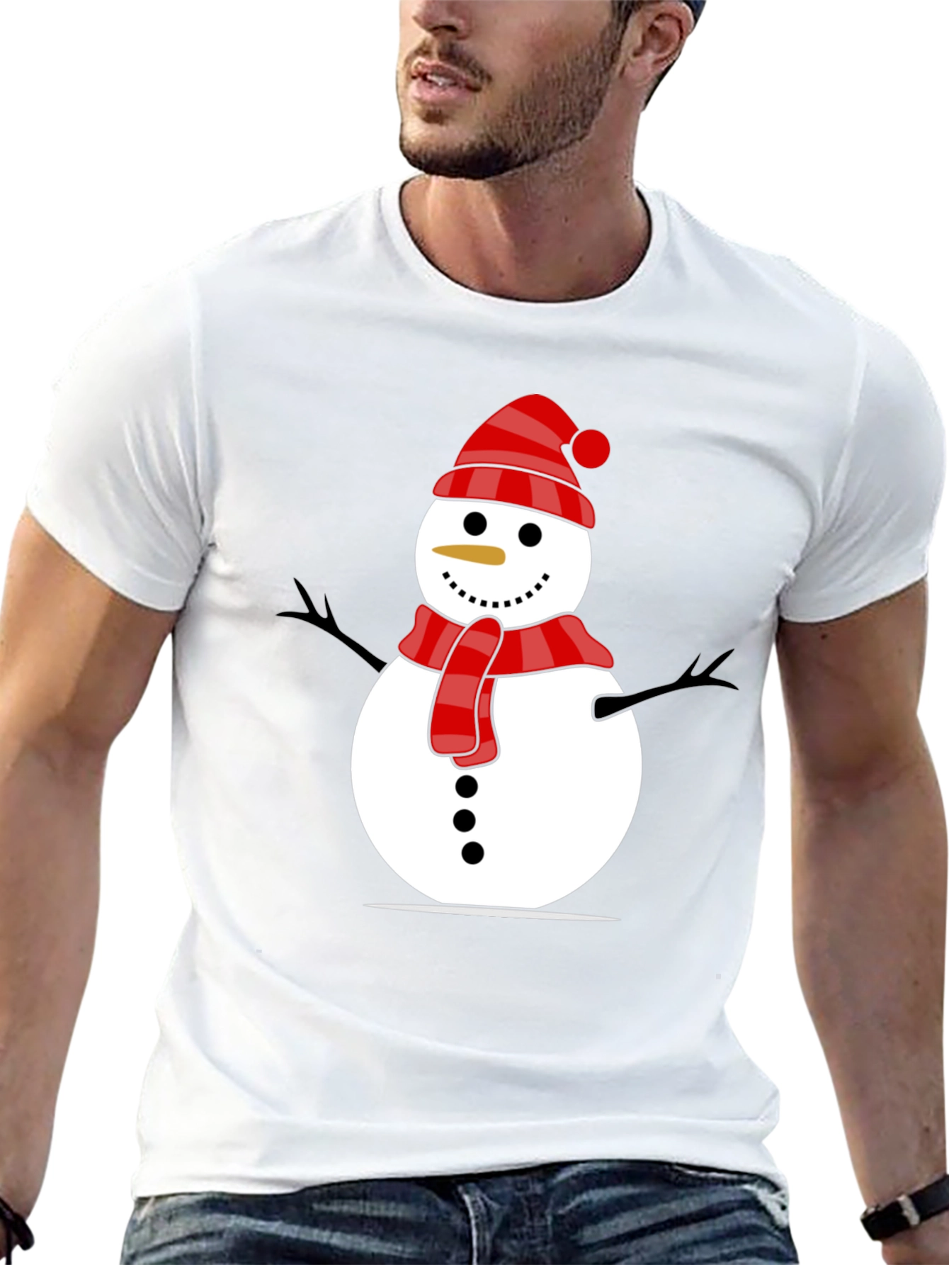 Festive Snowman Graphic Tee - Holiday Cheer