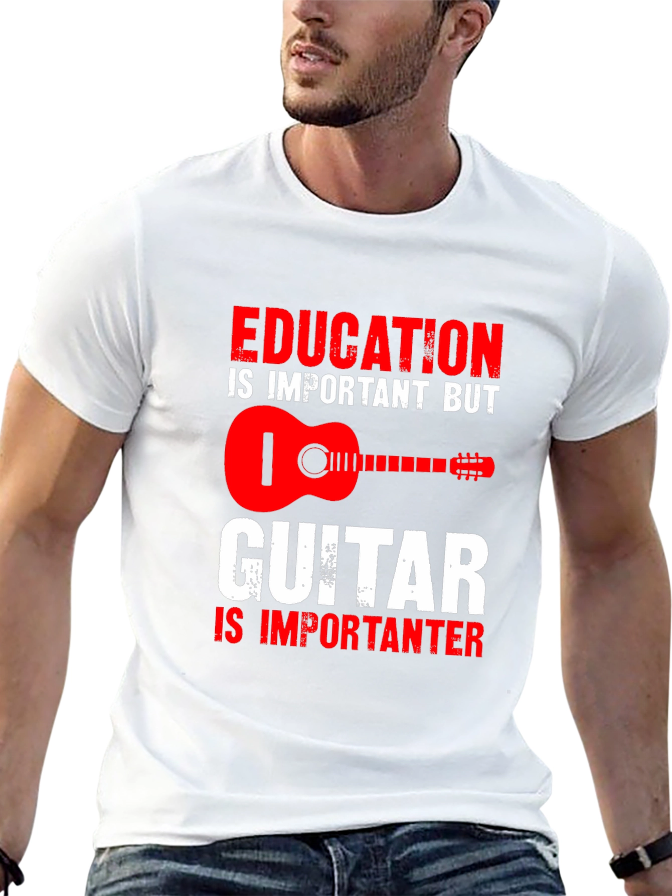 Education vs Guitar T-Shirt