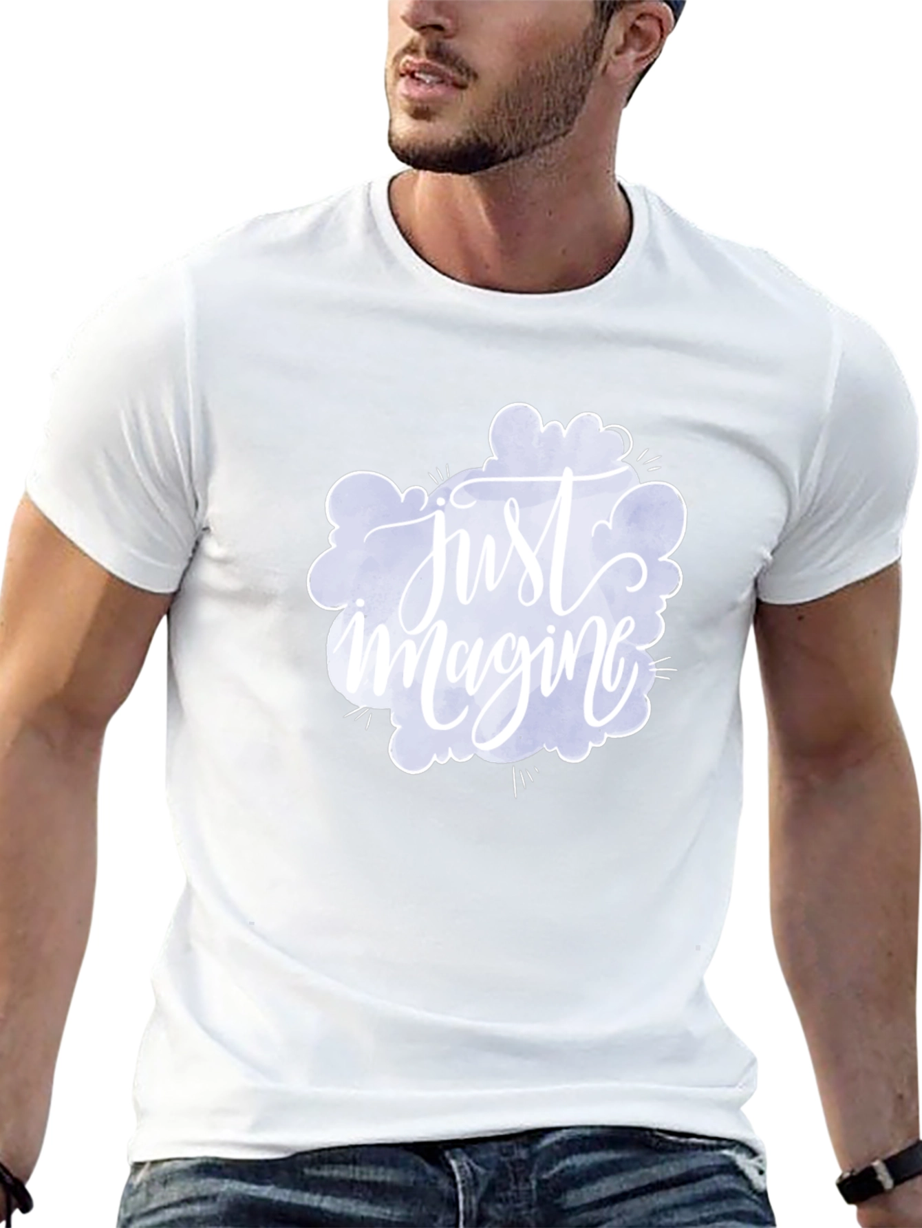 Just Imagine Graphic Tee - Black Cotton Comfort