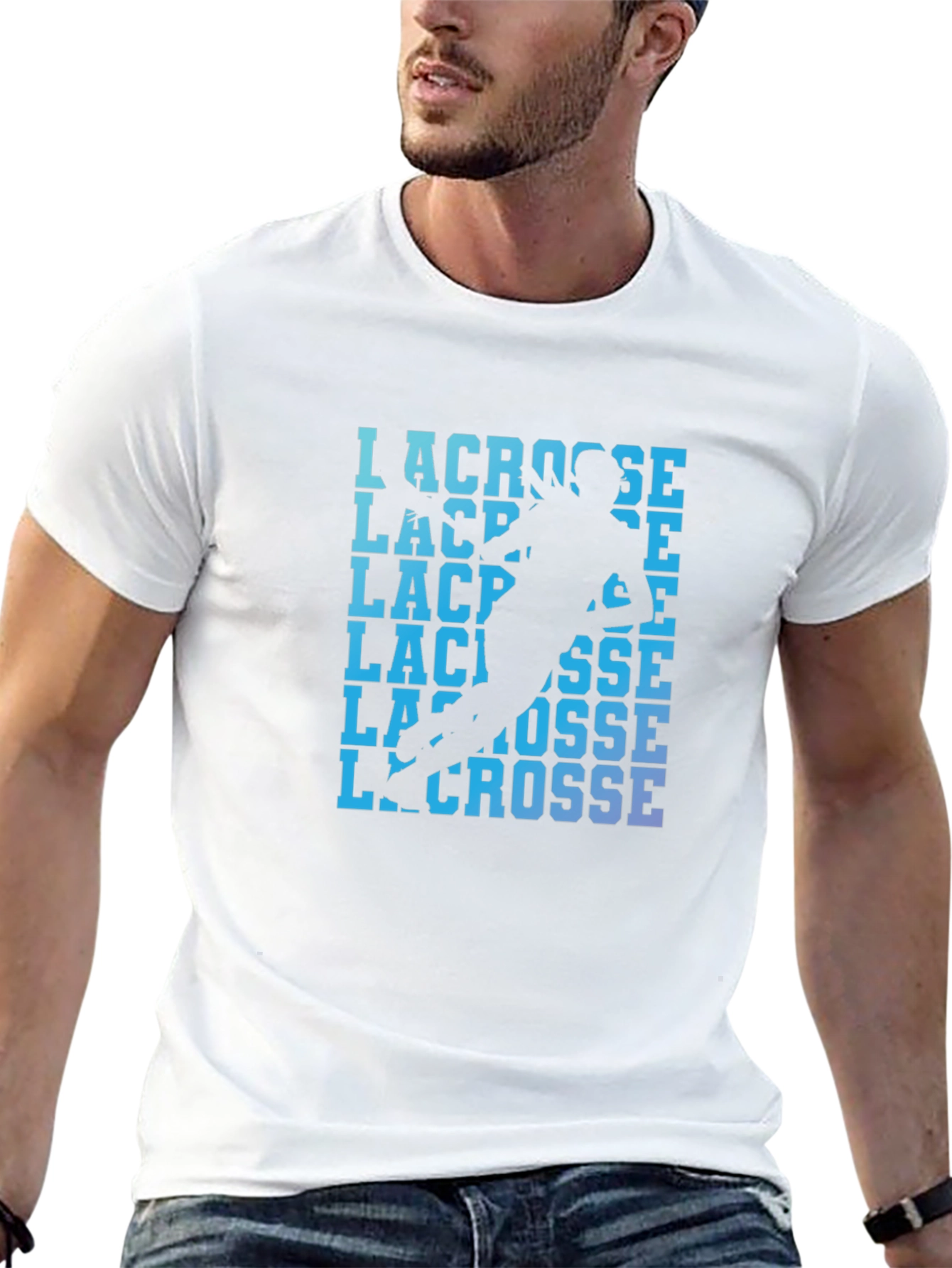Lacrosse Player Graphic Print T-Shirt