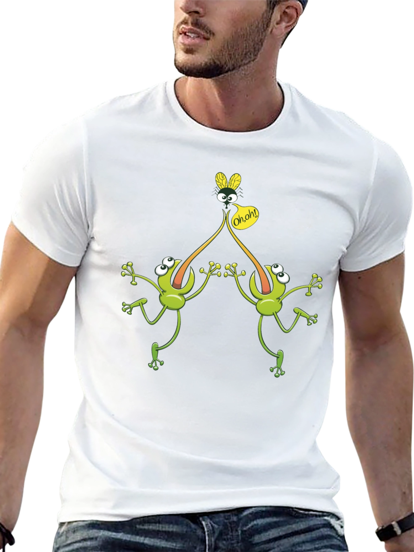 Funny Frog Fly T-Shirt - Novelty Graphic Tee