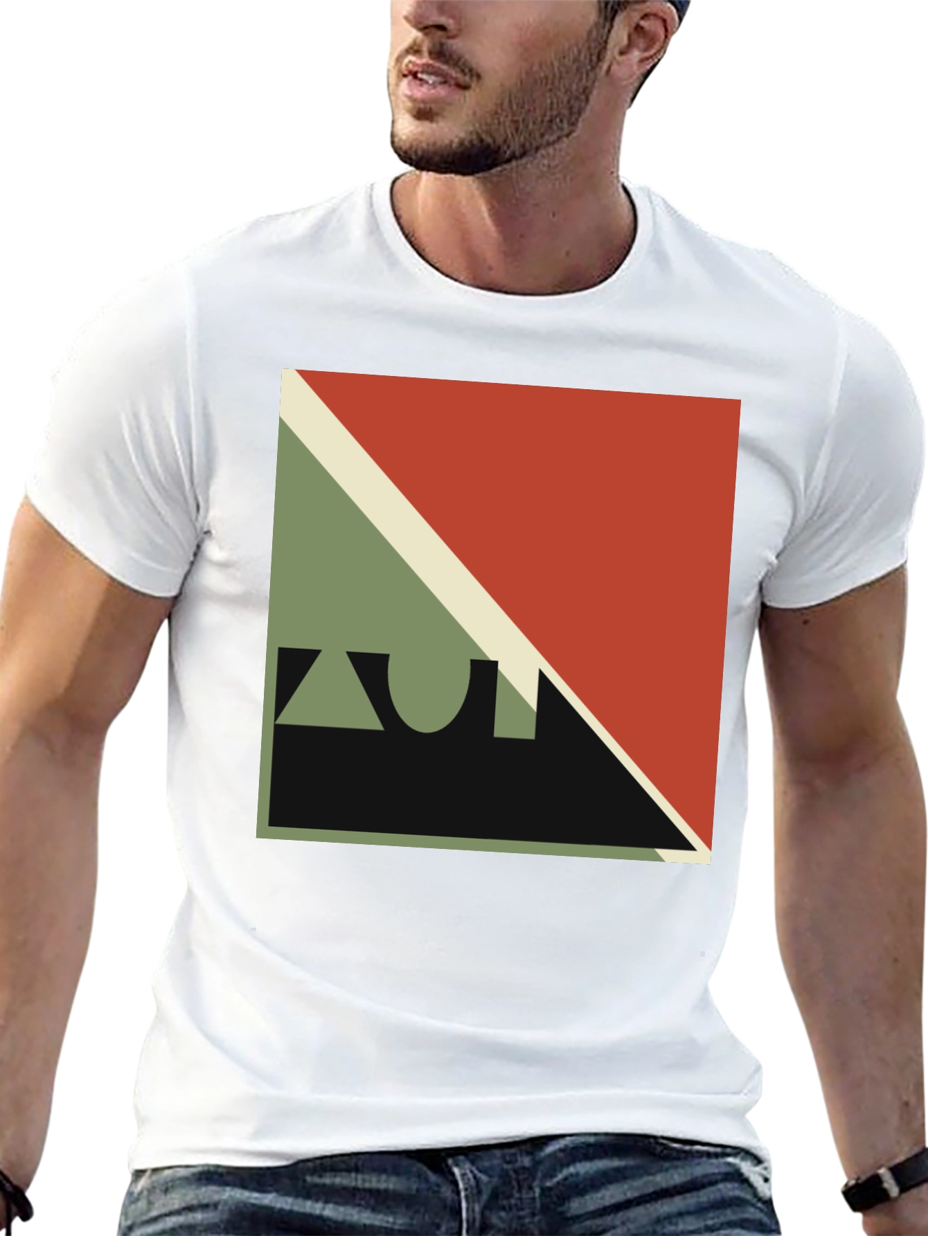 Geometric Design Black T-Shirt