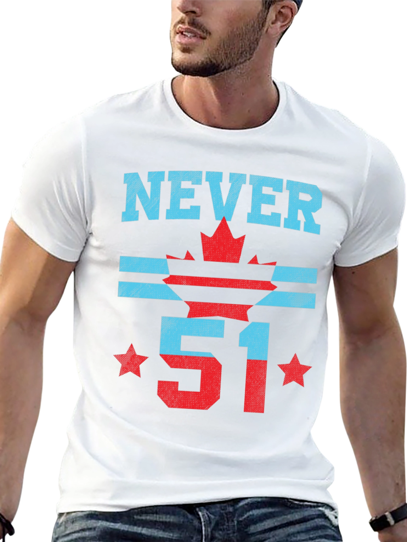 Never 51 T-Shirt: Canada Flag Graphic Tee
