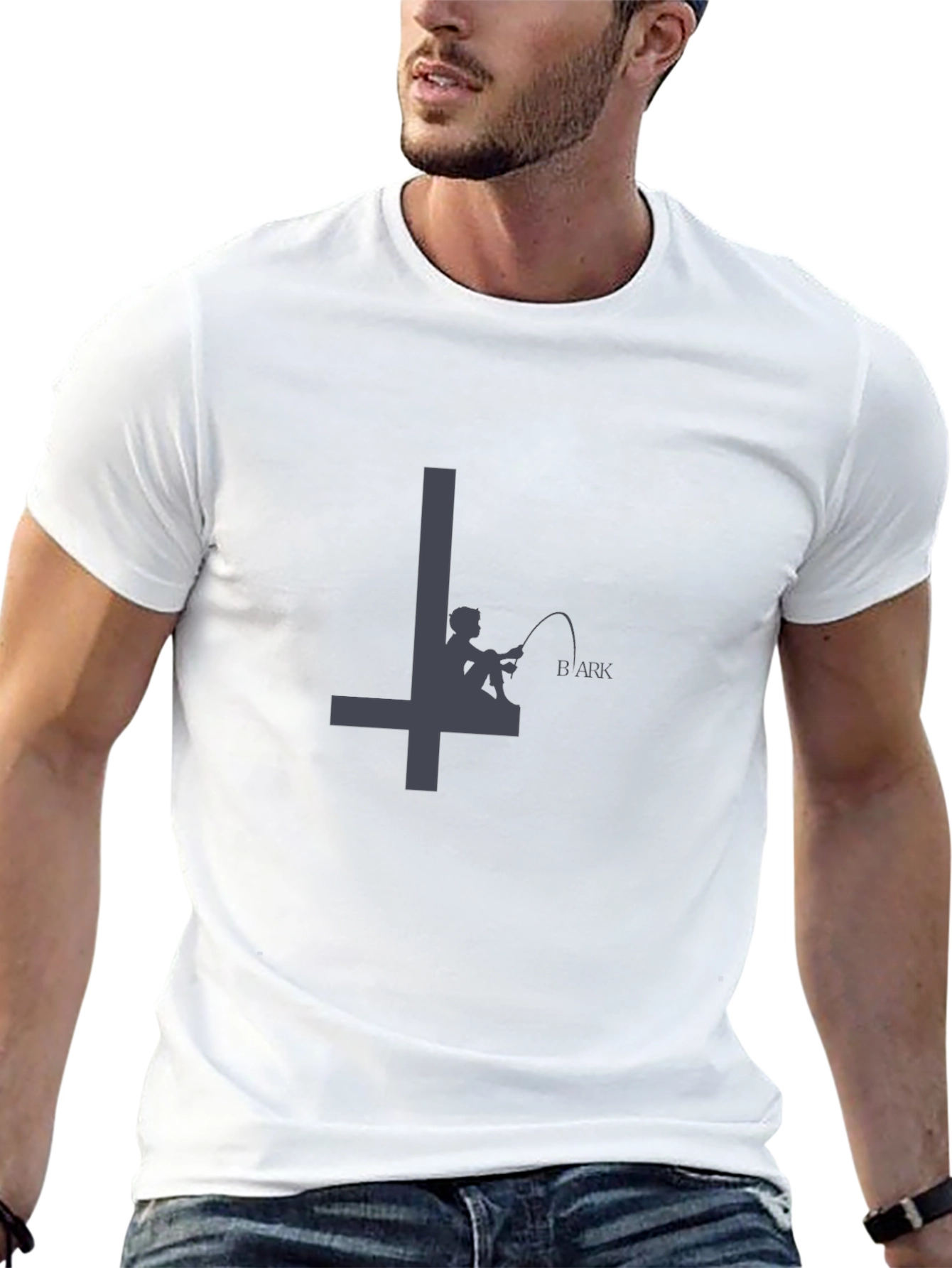 Mens Black Graphic Tee - Fisherman BArk Design