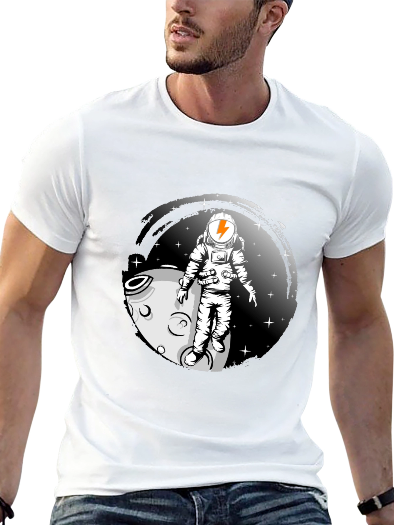 Astronaut Moon Landing Graphic T-Shirt