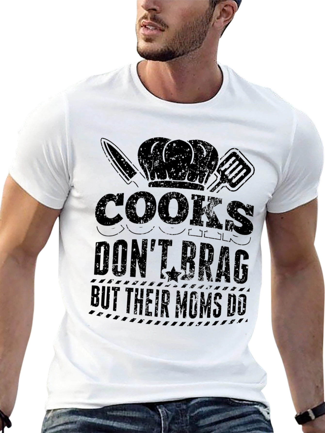 Cooks Dont Brag Funny Graphic T-Shirt