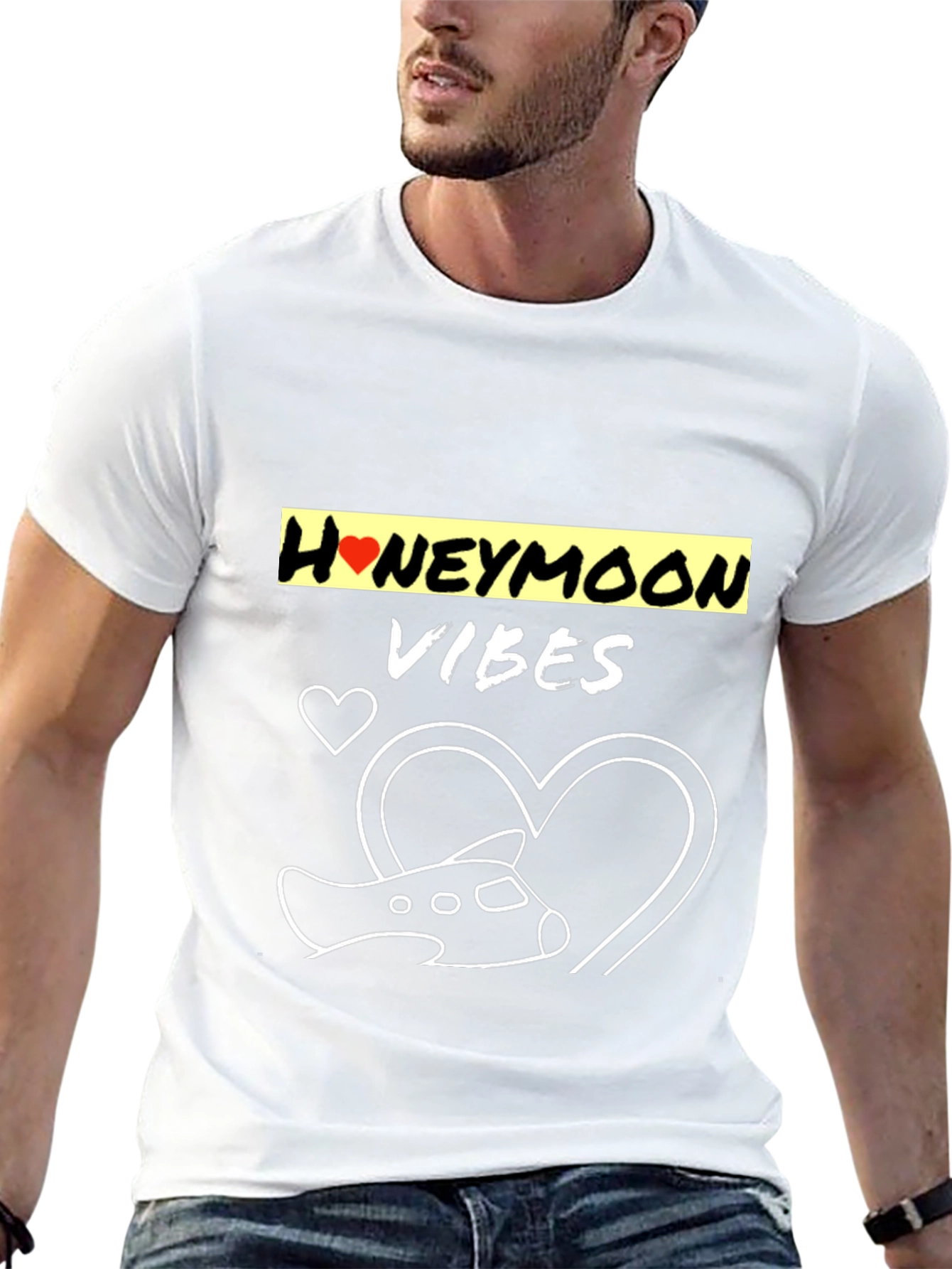 Honeymoon Vibes Black Graphic Tee