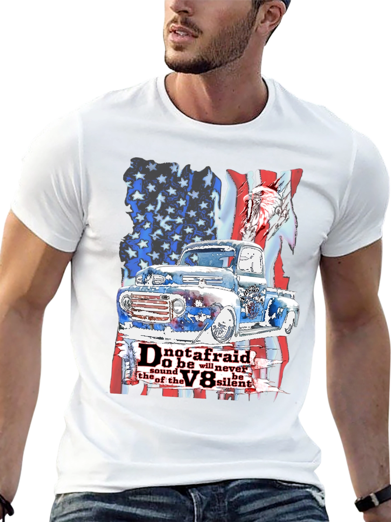 Patriotic Truck V8 T-Shirt