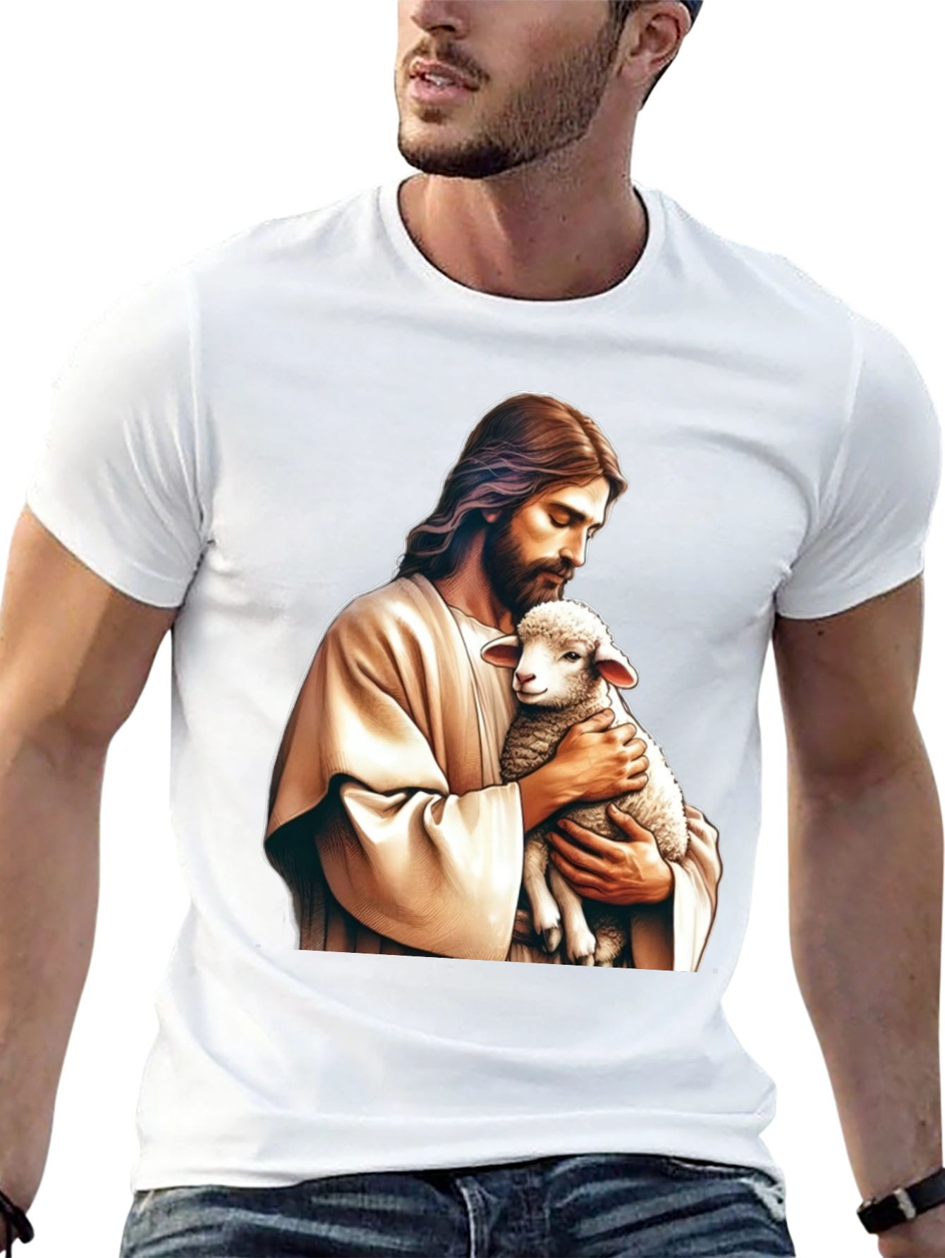 Jesus and Lamb Graphic T-Shirt