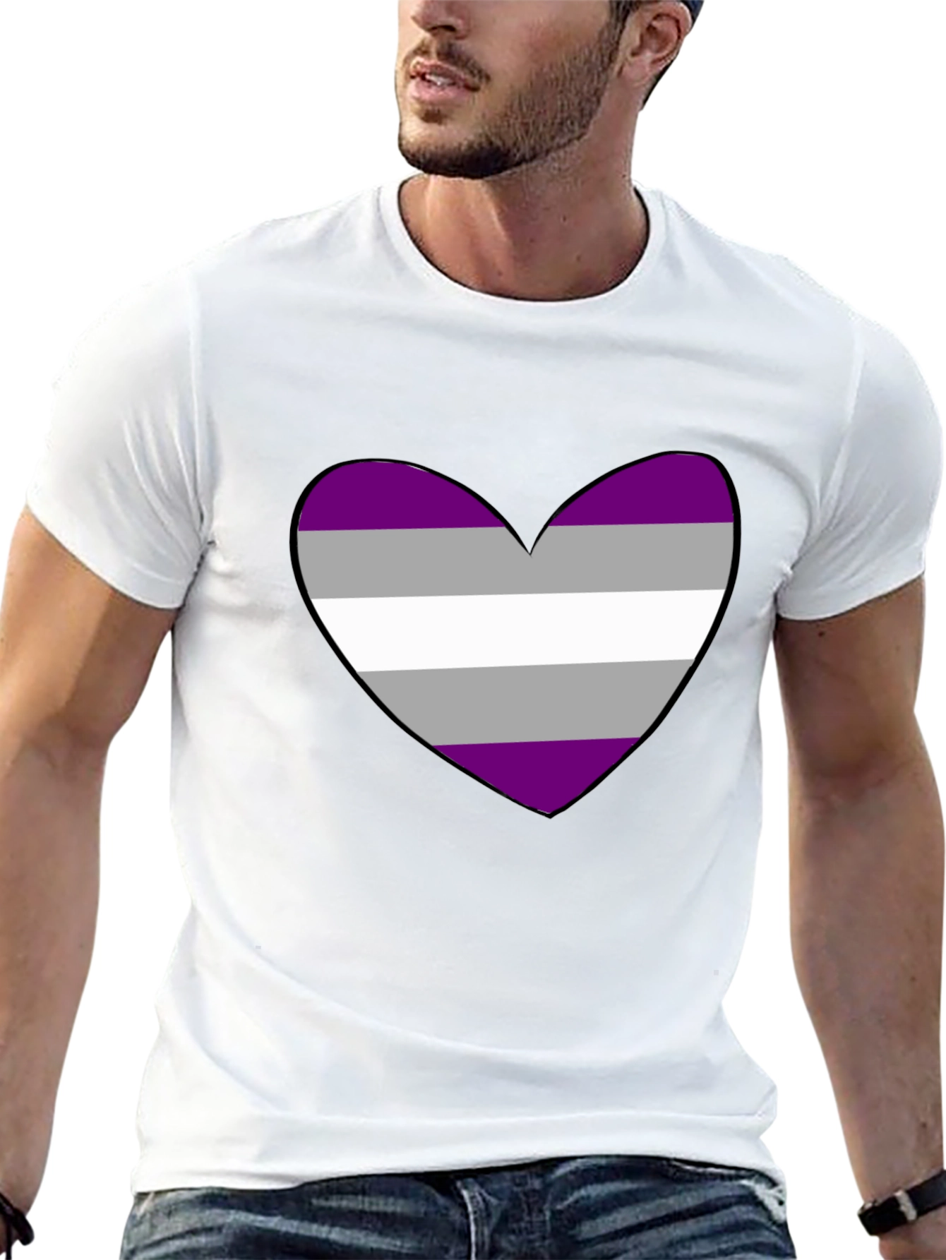 Asexual Pride Heart T-Shirt