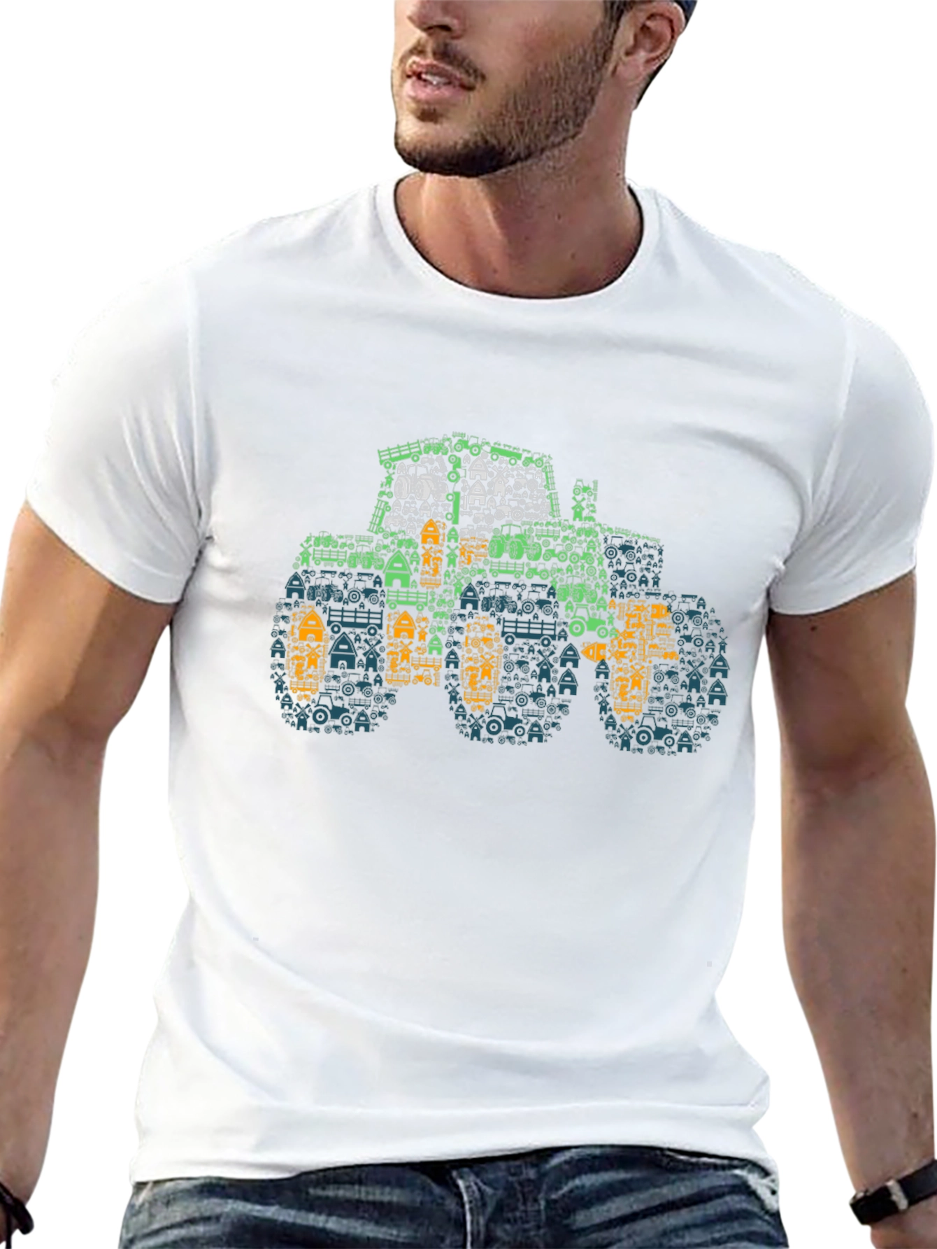 Novelty Tractor Graphic Tee - Farm Life Design