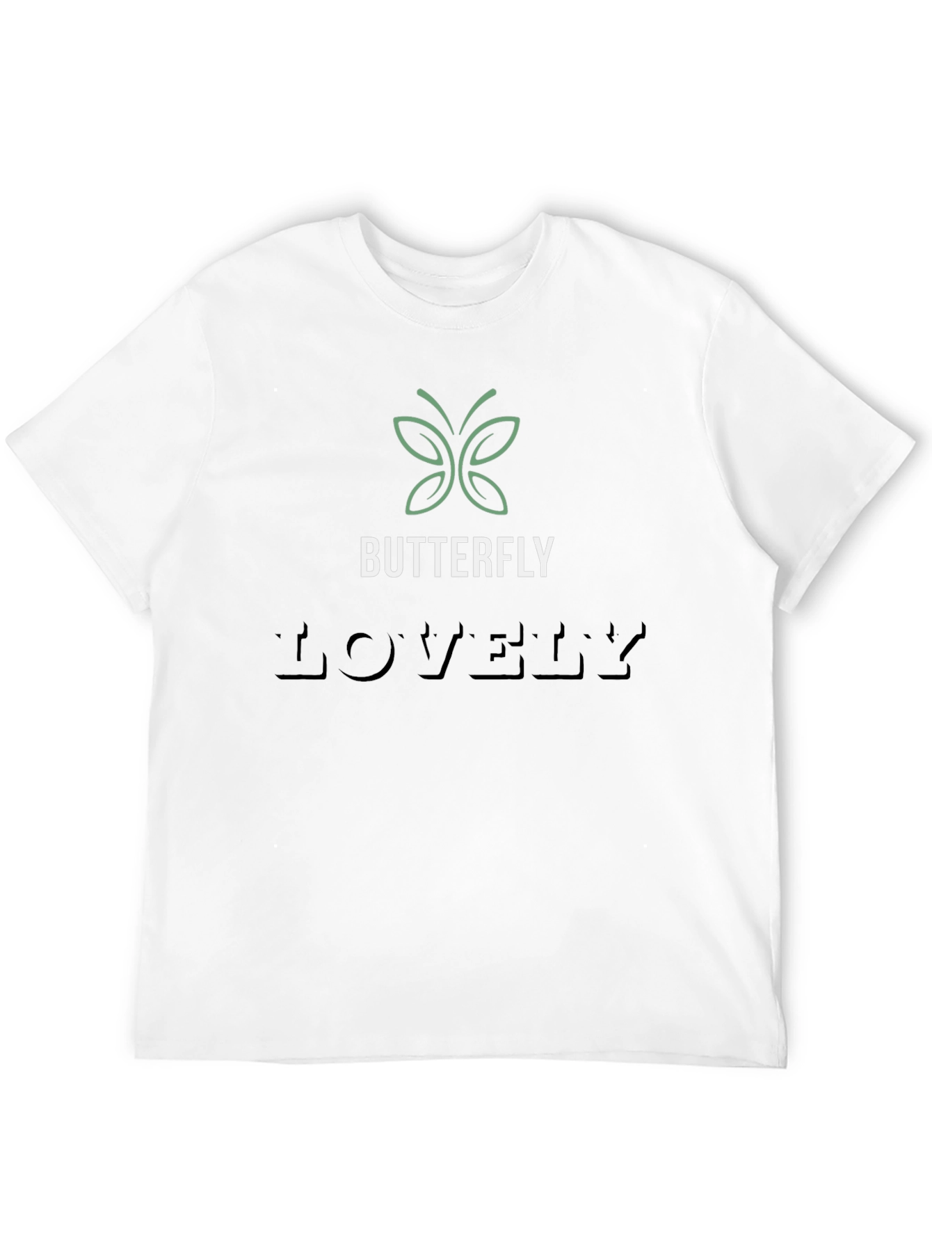 Butterfly Lovely Mens Black Graphic T-Shirt