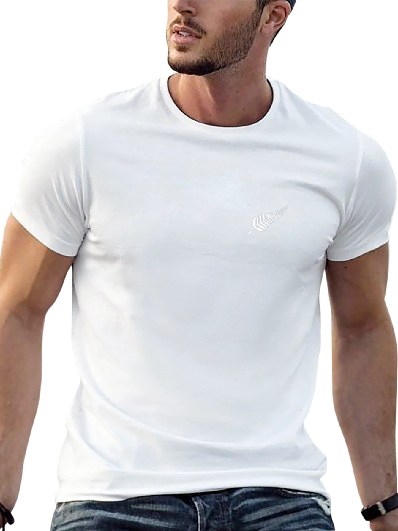 Mens Black T-Shirt with Fern Logo