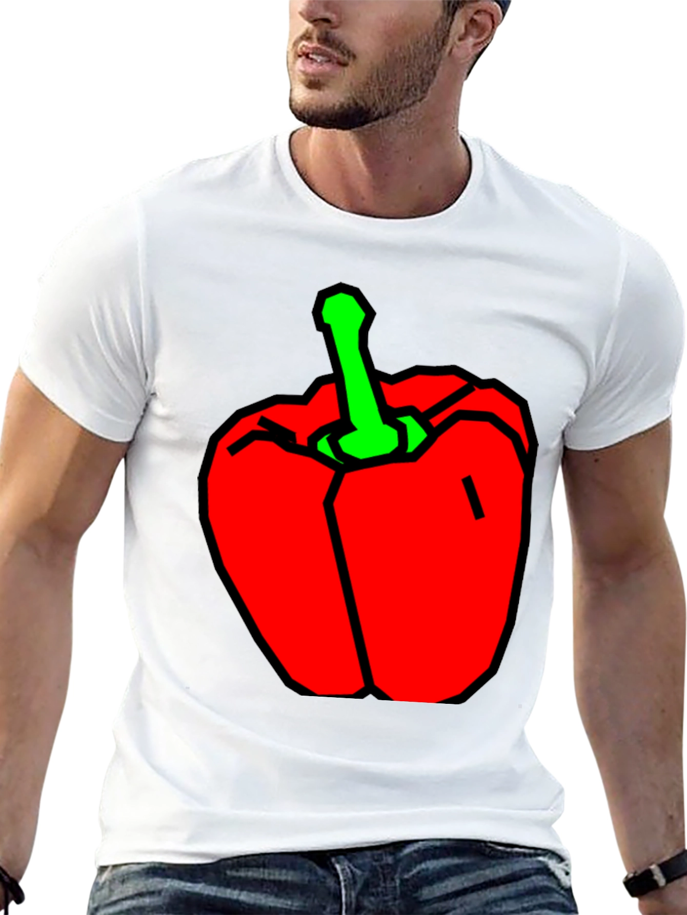 Red Pepper Graphic T-Shirt - Black Cotton Tee