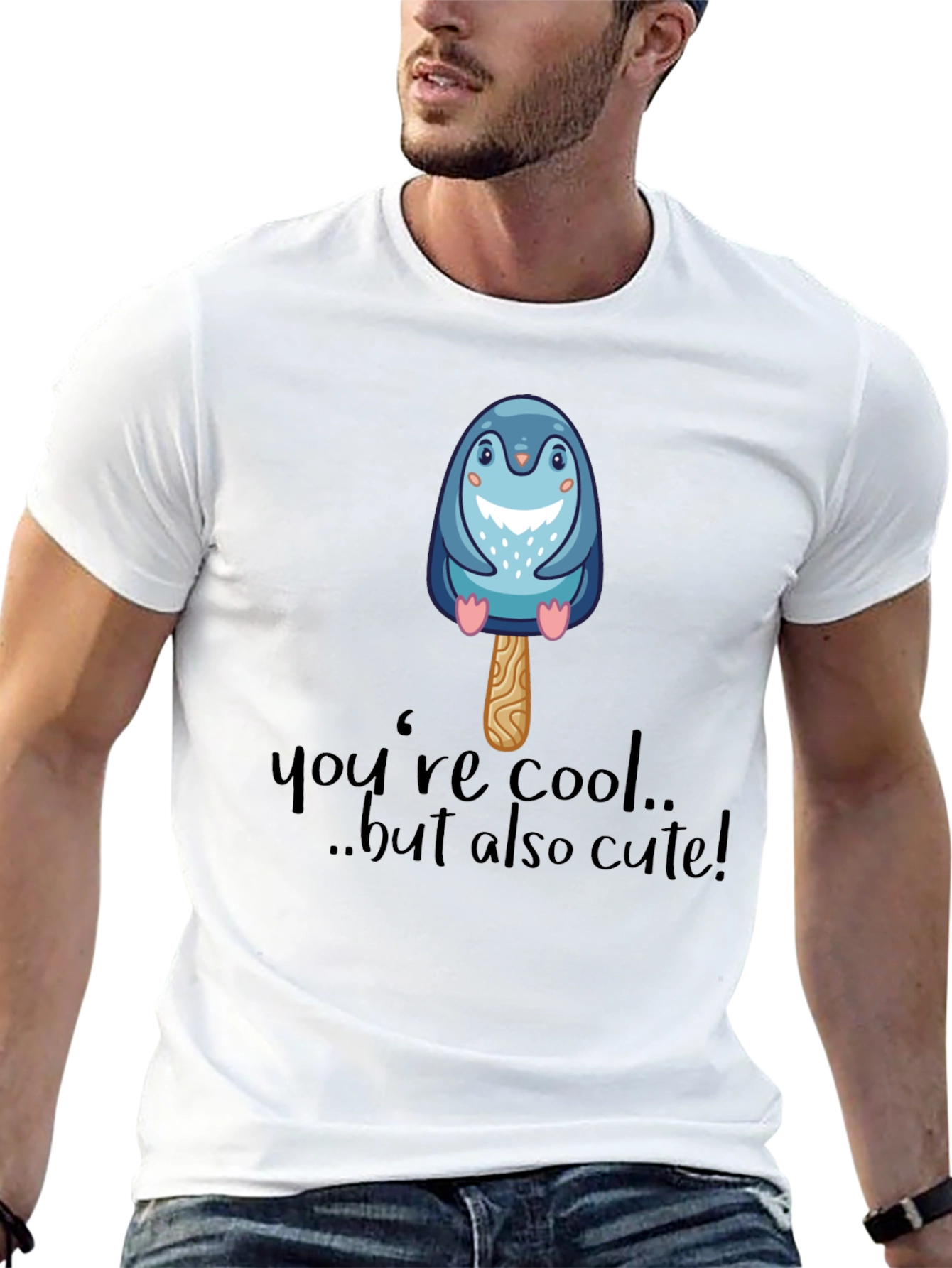 Cool Cute Penguin Popsicle Graphic T-Shirt