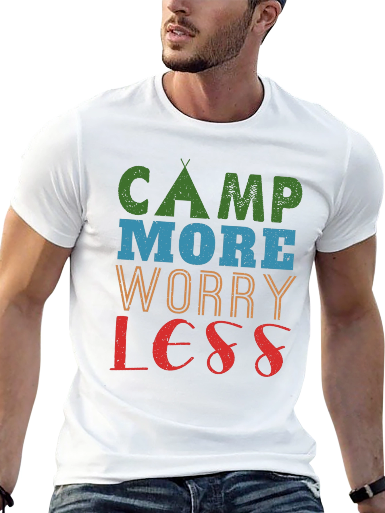Camp More Worry Less Graphic T-Shirt