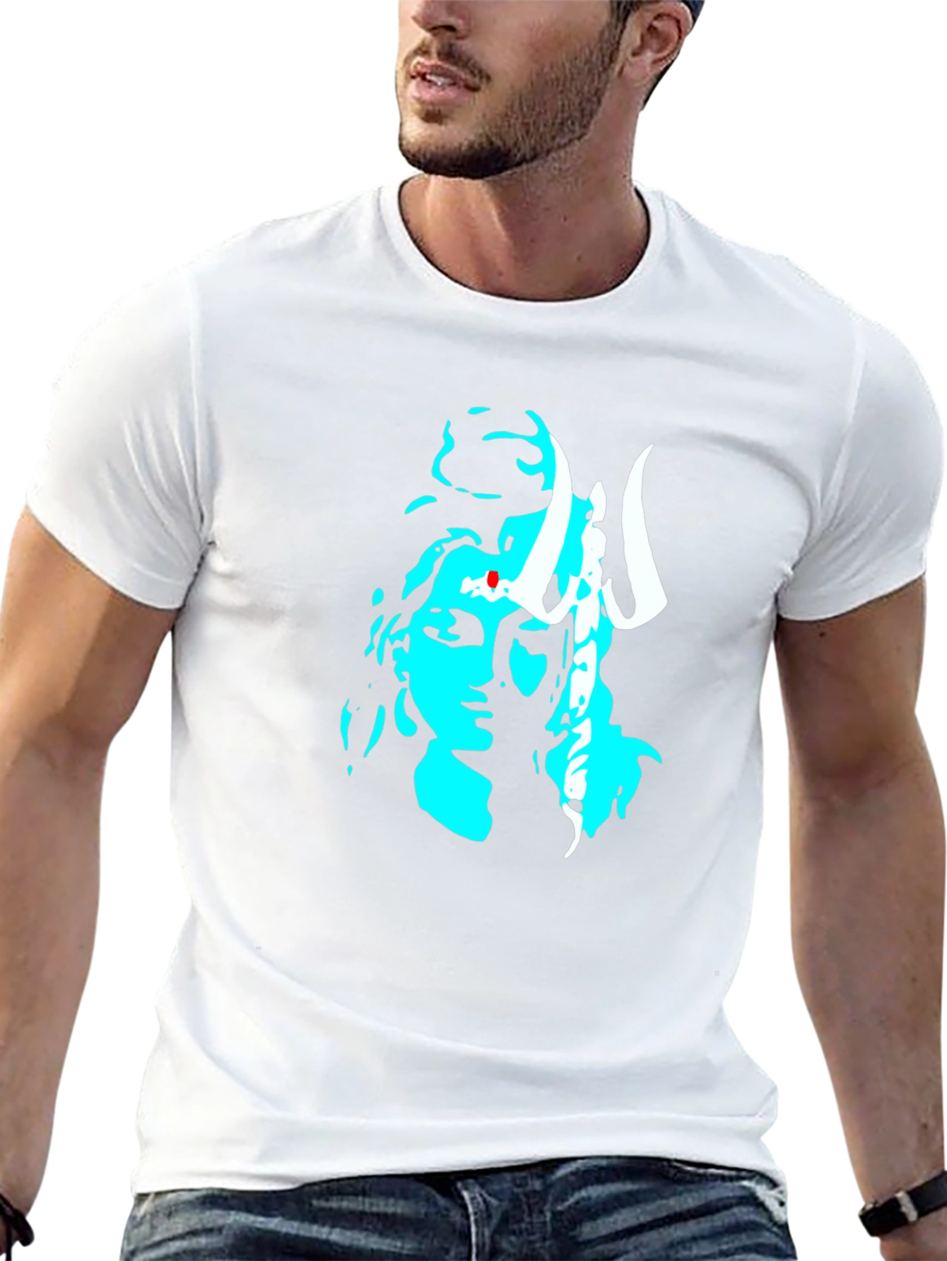 Black Graphic Tee with Shiva Design