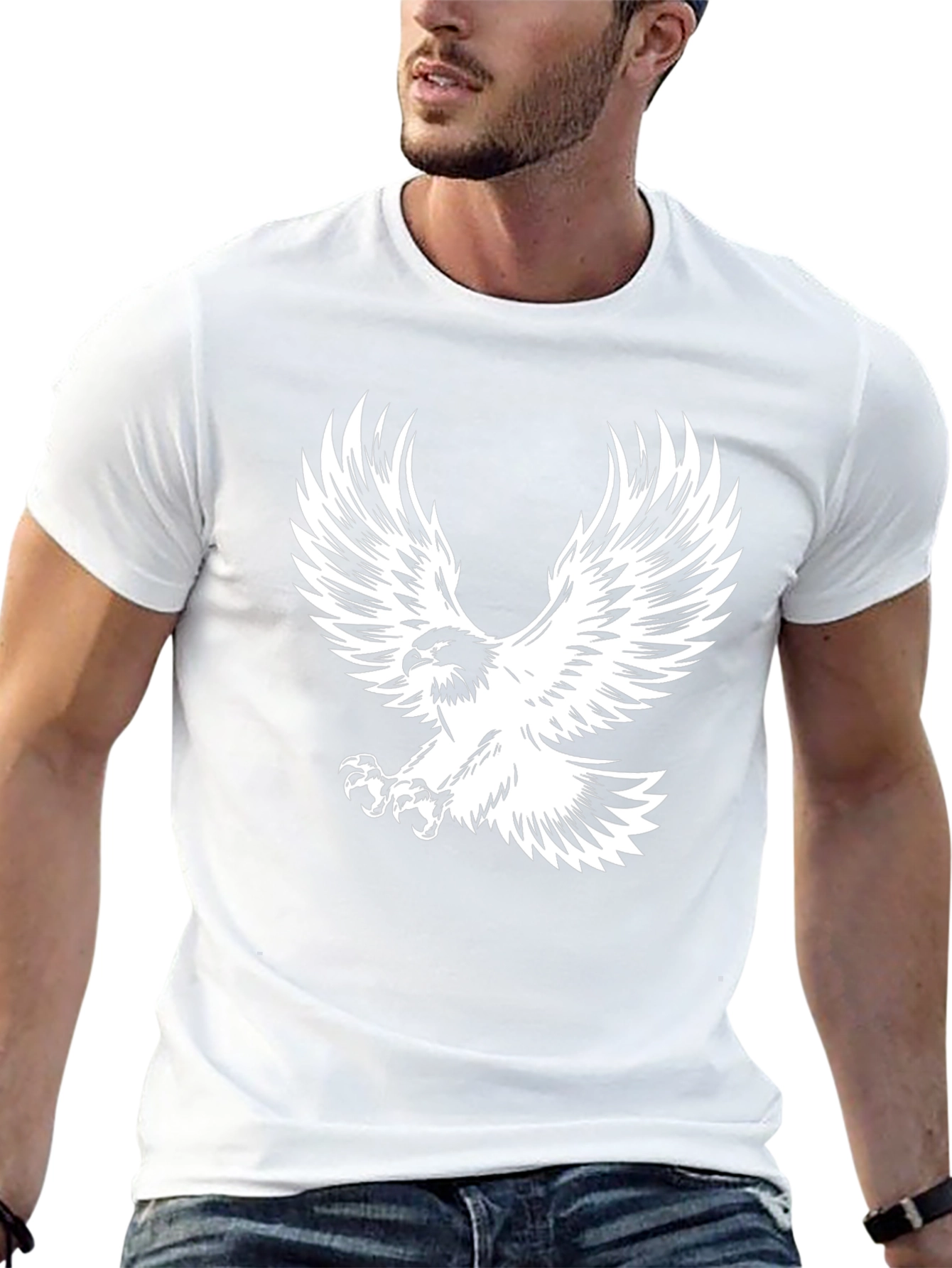 Black Eagle Print T-Shirt