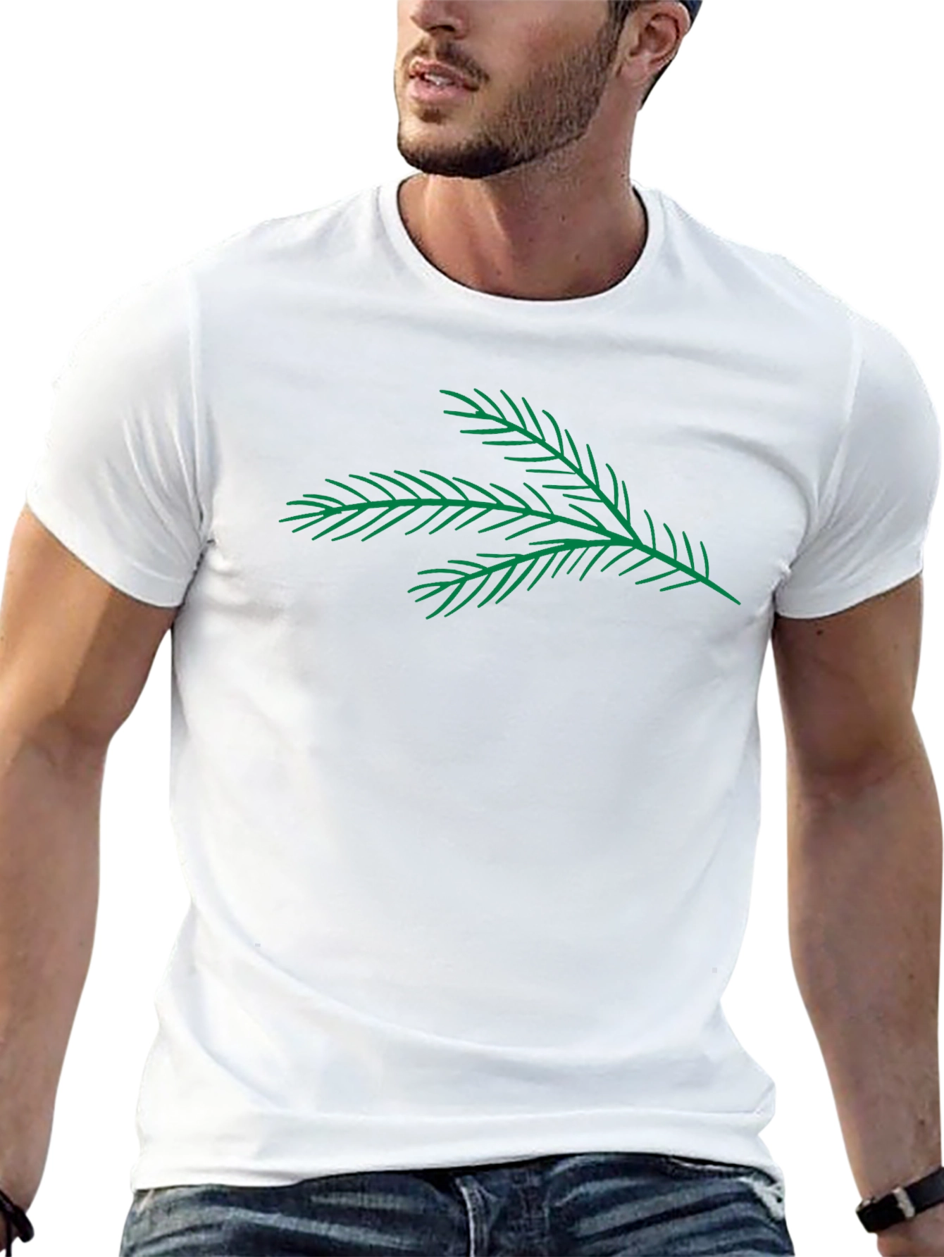 Evergreen Branch Graphic Tee - Modern Casual Style