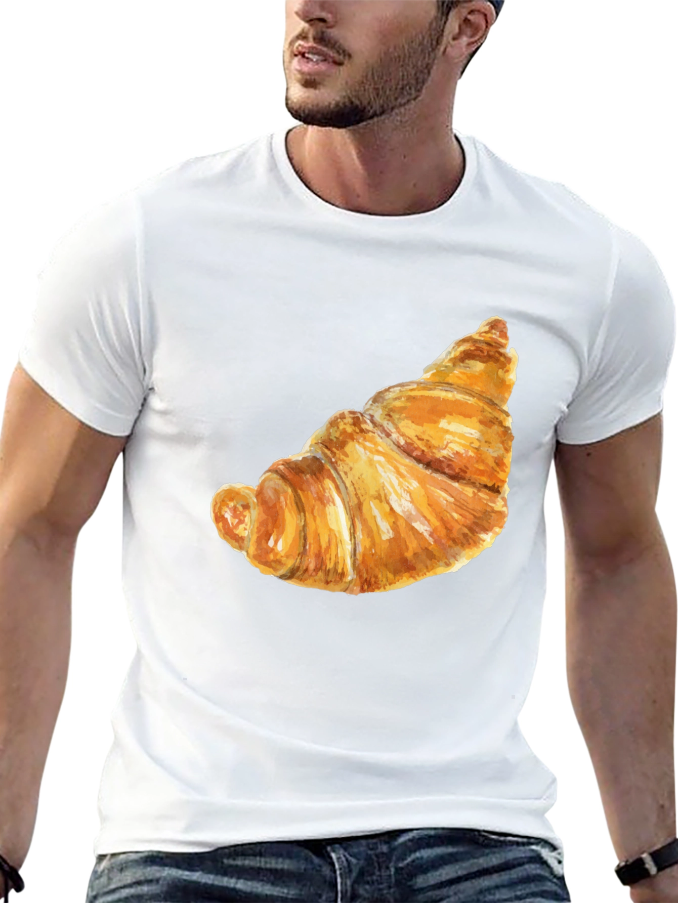 Croissant Graphic T-Shirt - Funny Food Tee