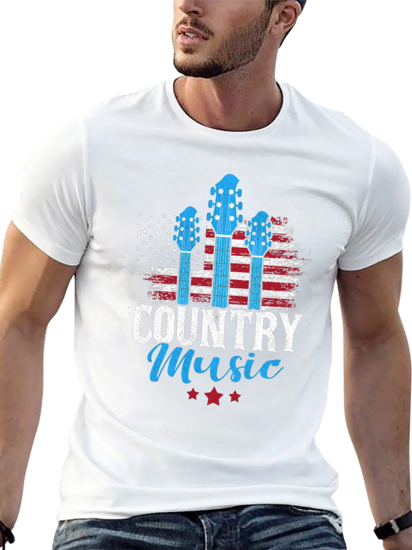 Country Music T-Shirt - American Flag Design