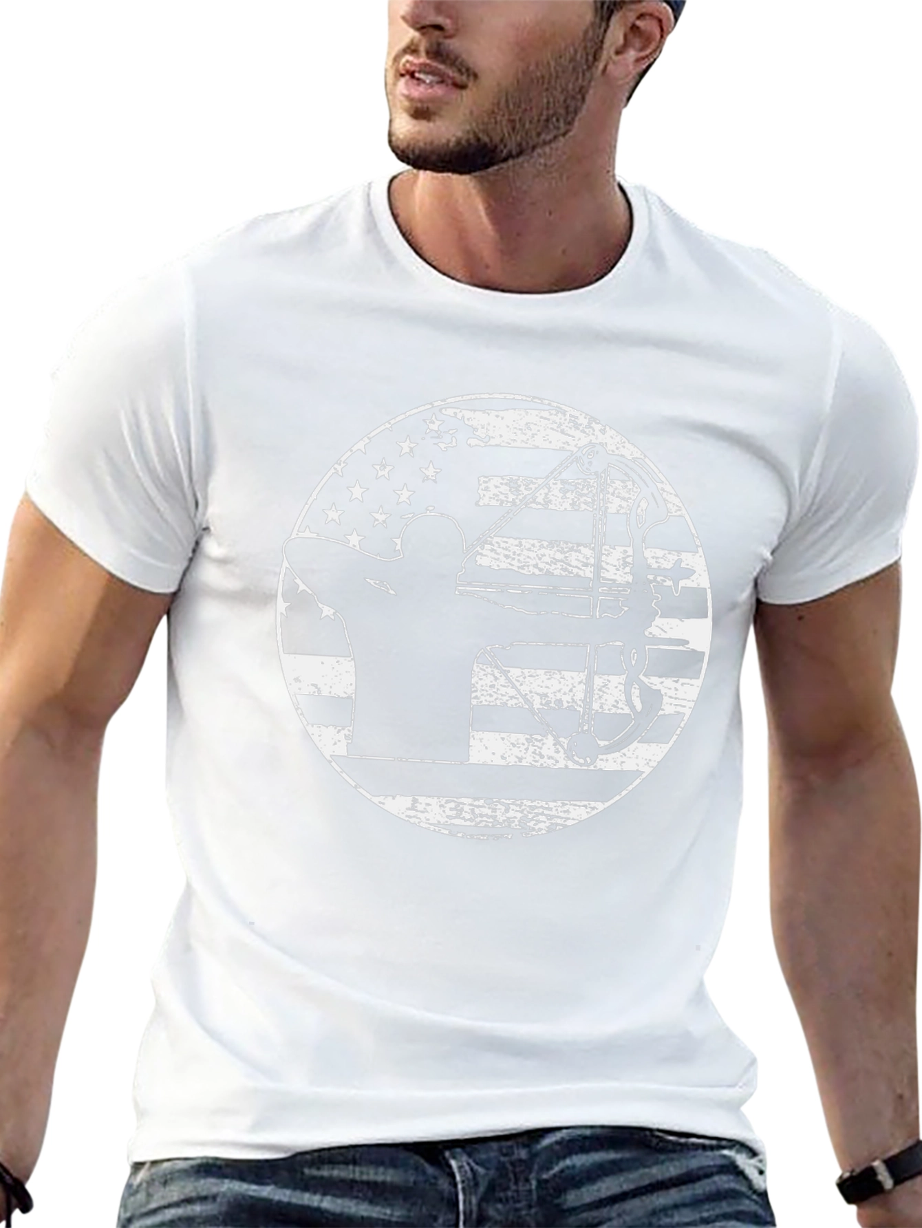Archery American Flag Black T-Shirt