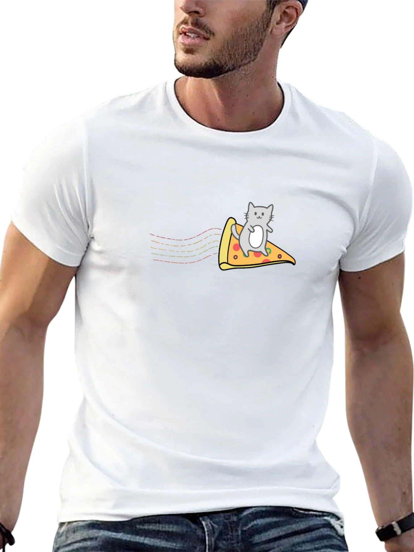 Cat Riding Pizza T-Shirt
