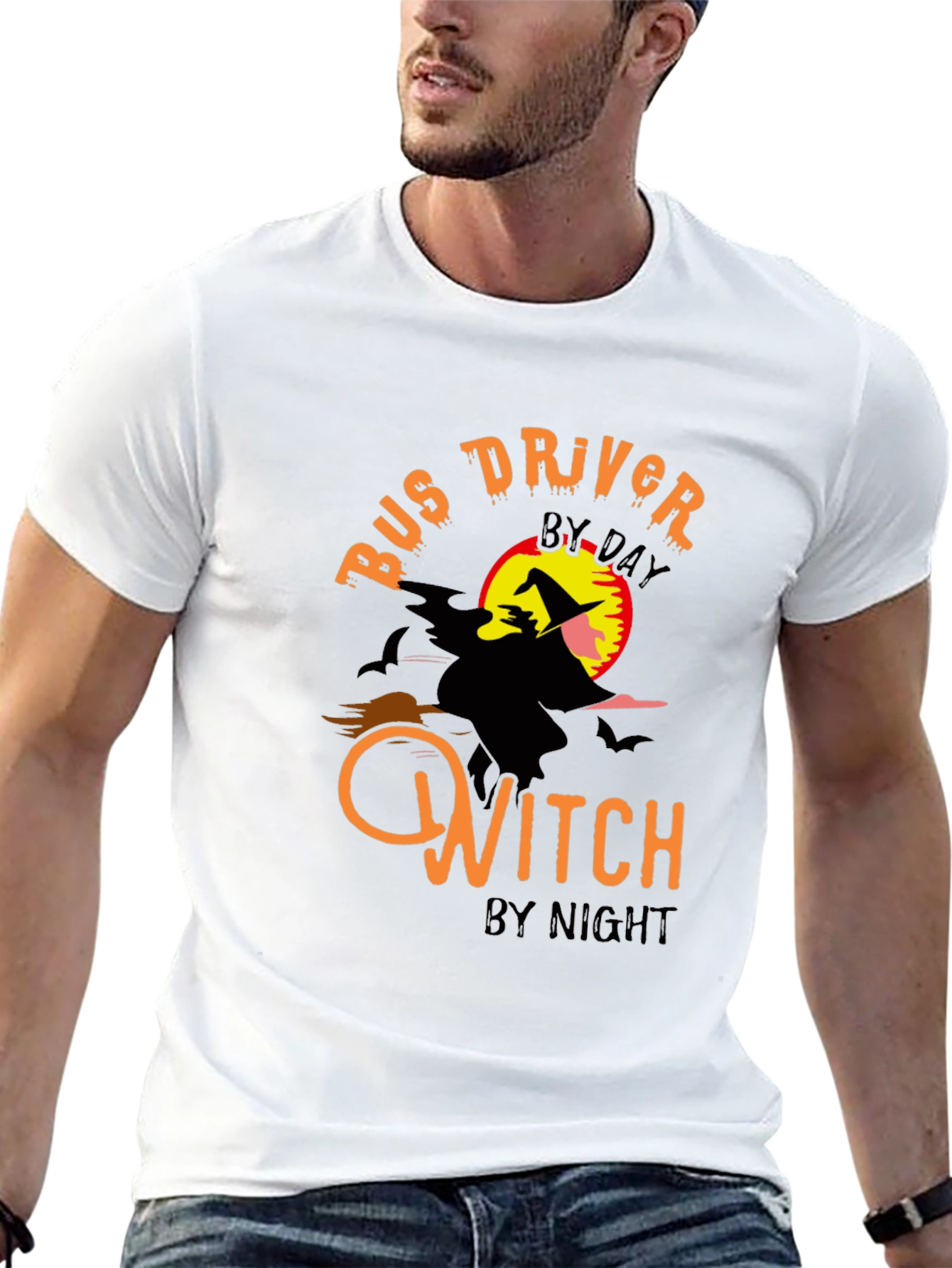 Bus Driver by Day Witch by Night Halloween T-Shirt