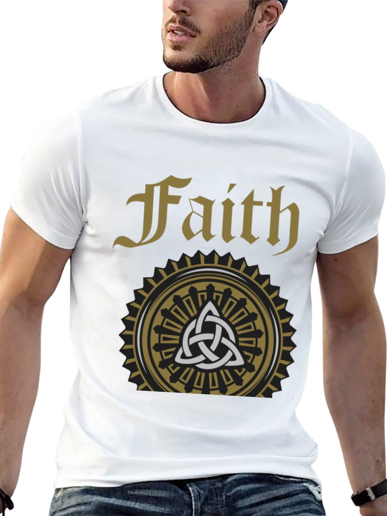 Faith Celtic Knot Graphic Tee - Stylish Black T-Shirt
