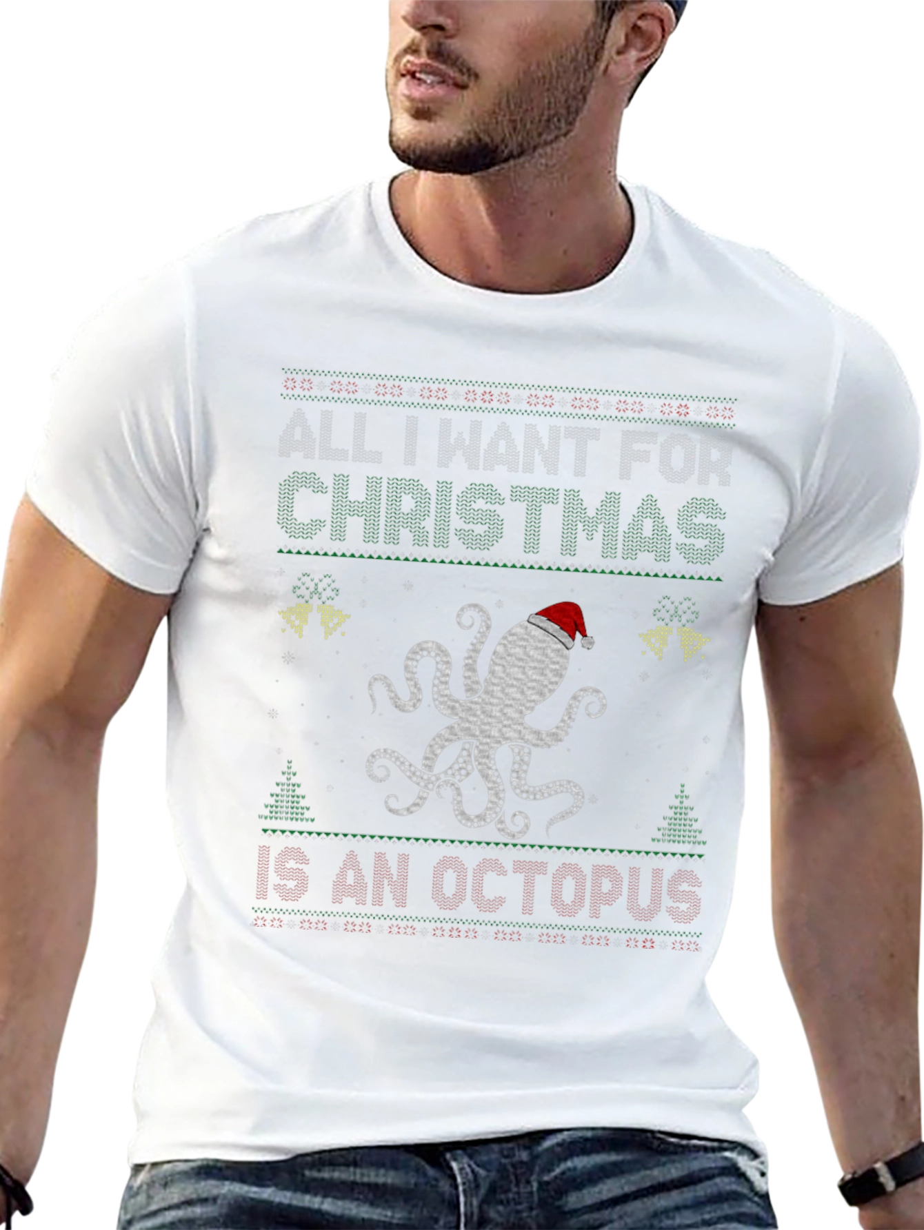 Octopus Christmas Ugly Sweater T-Shirt