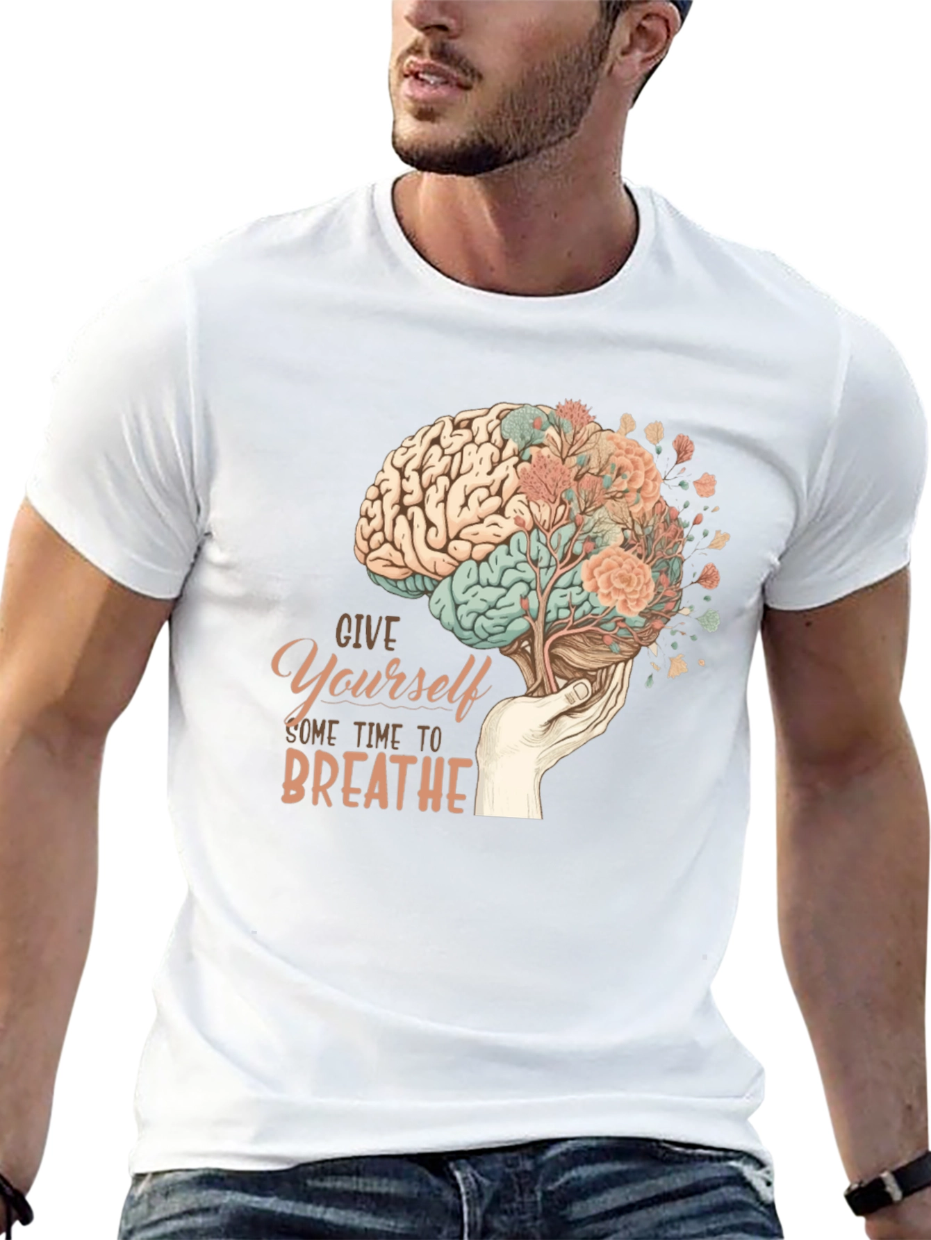 Brain & Bloom Graphic Tee - Mental Wellness Shirt