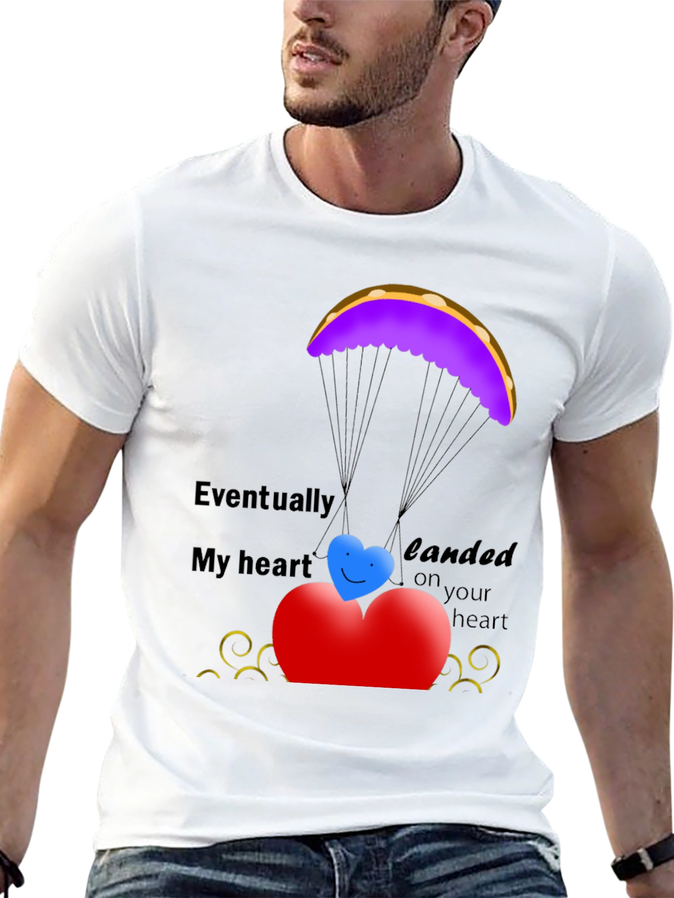 Heart Landing T-Shirt - Romantic Love Design