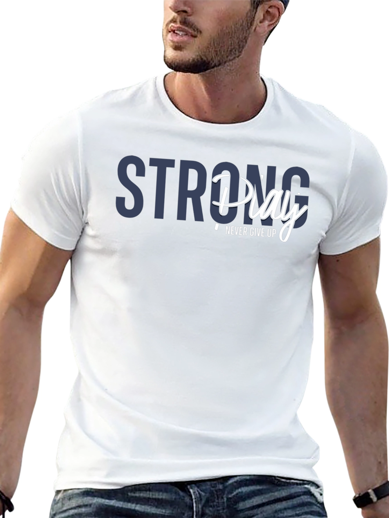 Strong Play Mens Black Graphic T-Shirt