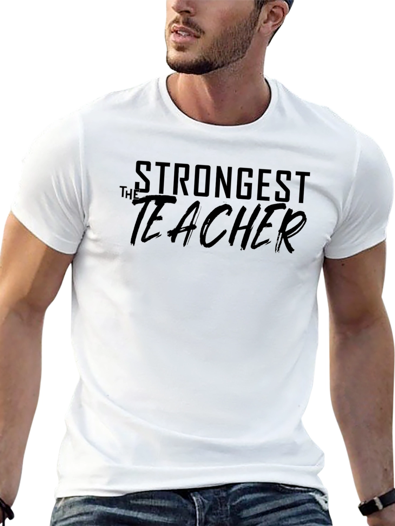 Strongest Teacher Black Graphic Tee