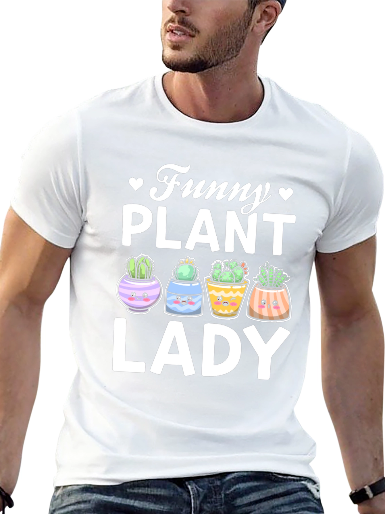 Funny Plant Lady T-Shirt - Cute Cactus Graphic Tee