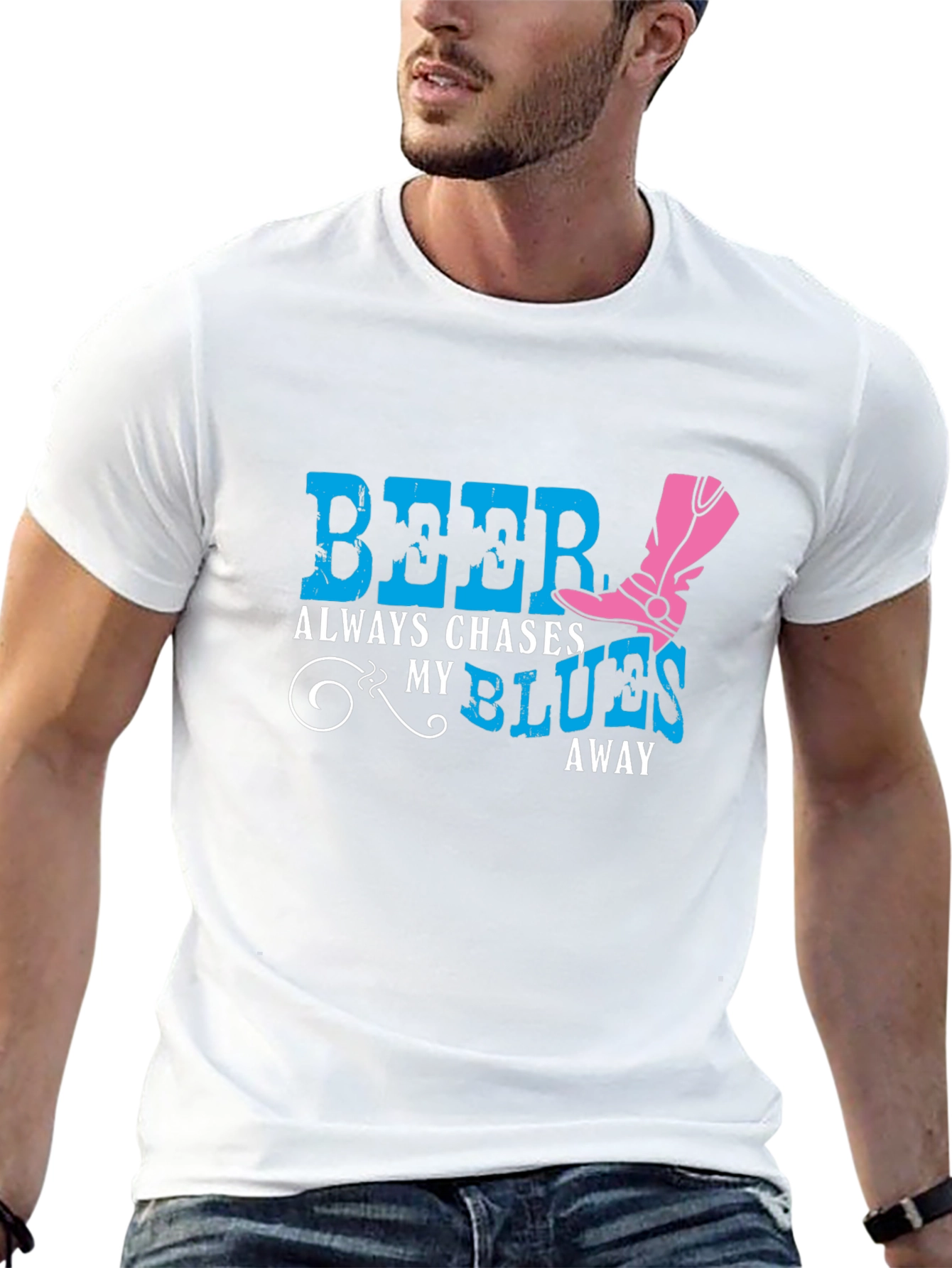 Beer Chases My Blues Away Graphic Tee