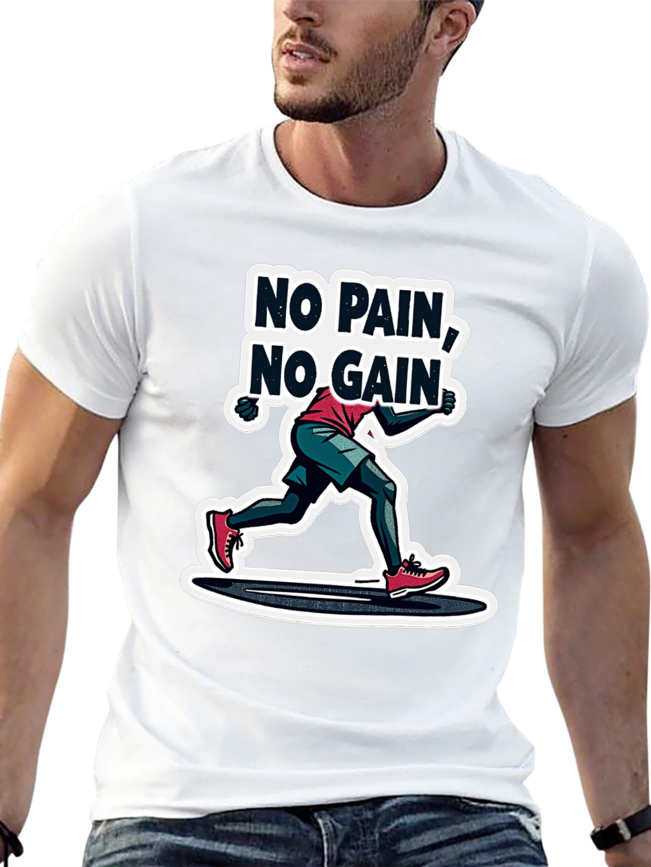 No Pain No Gain Graphic Tee - Black