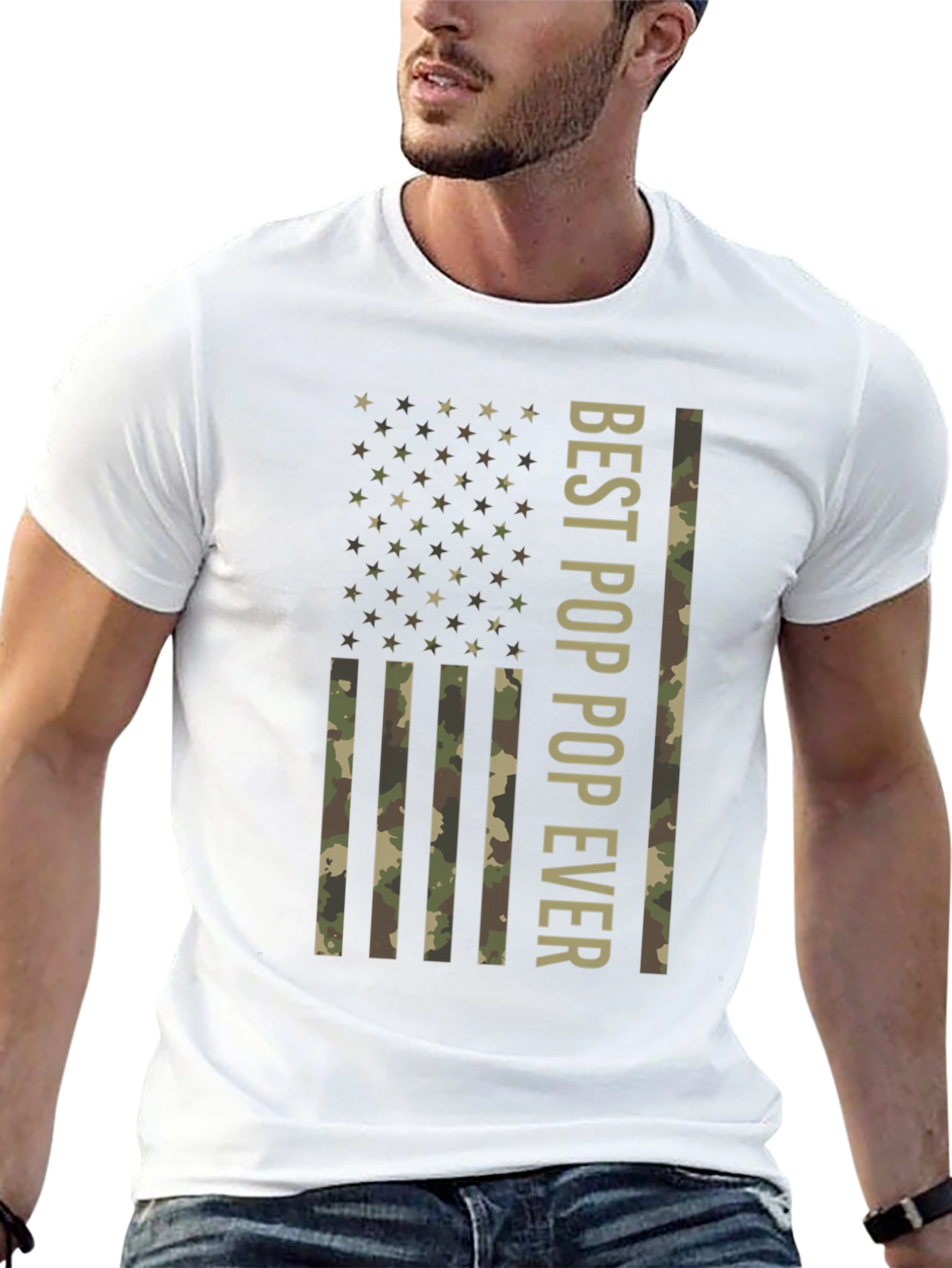 Best Pop Ever American Flag Camo T-Shirt