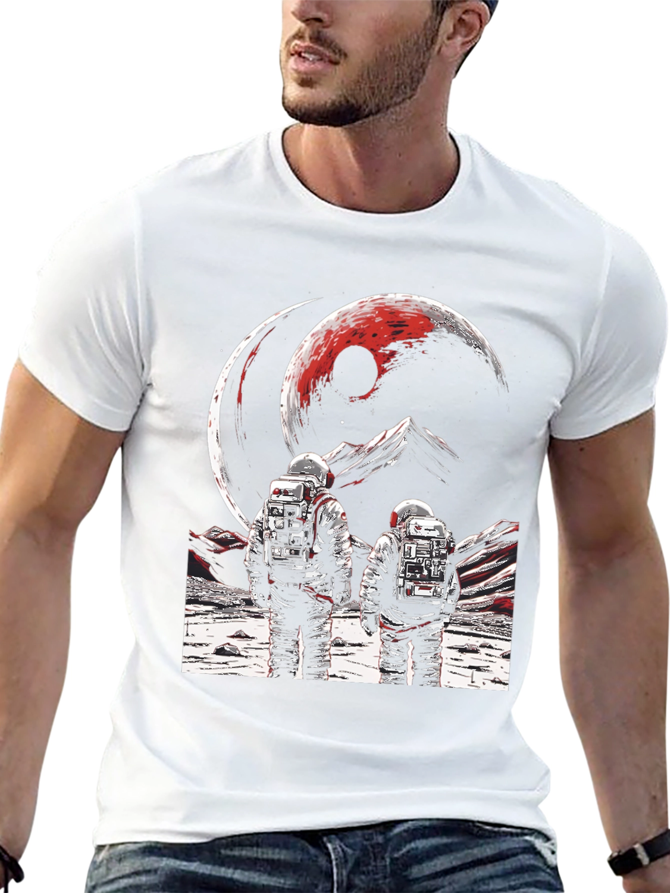 Astronauts on Distant Planet Graphic Tee